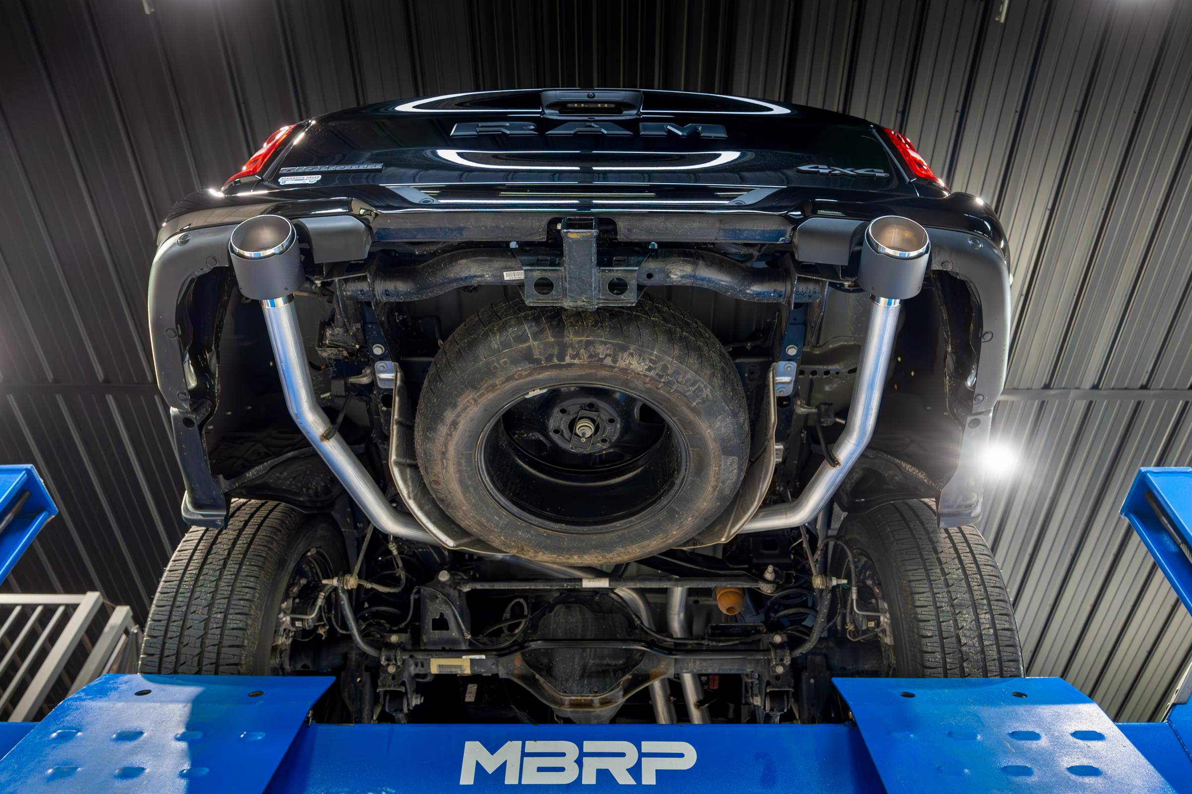 2025-Up Ram 1500 3.0L SST SO Armor Pro 3 inch Cat-back 2.5 Inch Dual Split Rear Exhaust with Carbon Fiber Tips MBRP