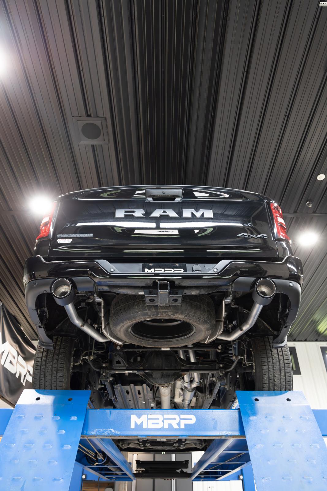 2025-Up Ram 1500 3.0L SST SO Armor Pro 3 inch Cat-back 2.5 Inch Dual Split Rear Exhaust with Carbon Fiber Tips MBRP