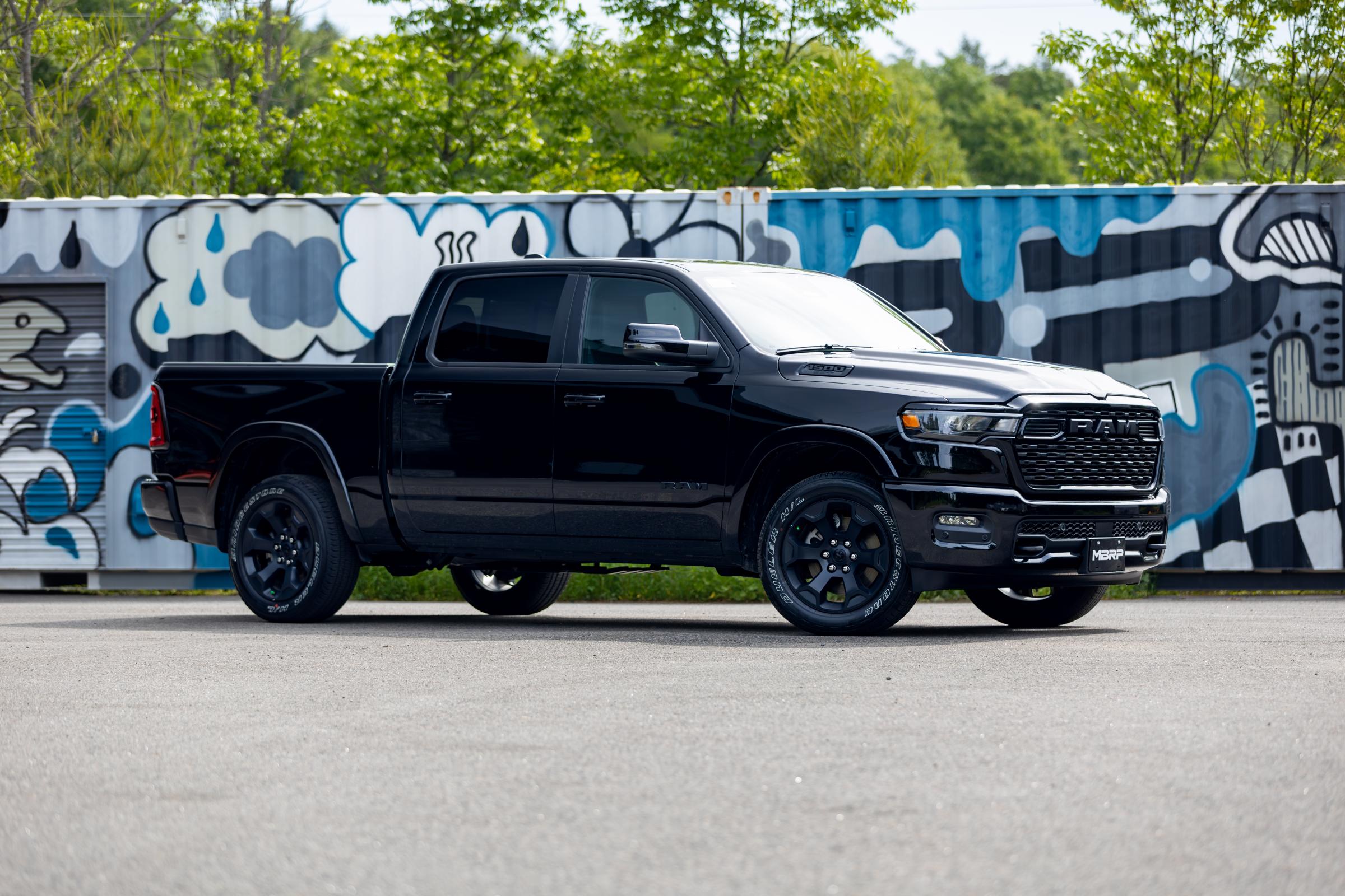 2025 Ram 1500 3.0L SST SO Armor BLK 3 inch Cat-back 2.5 Inch Dual Split Rear Exhaust with Black Tips MBRP