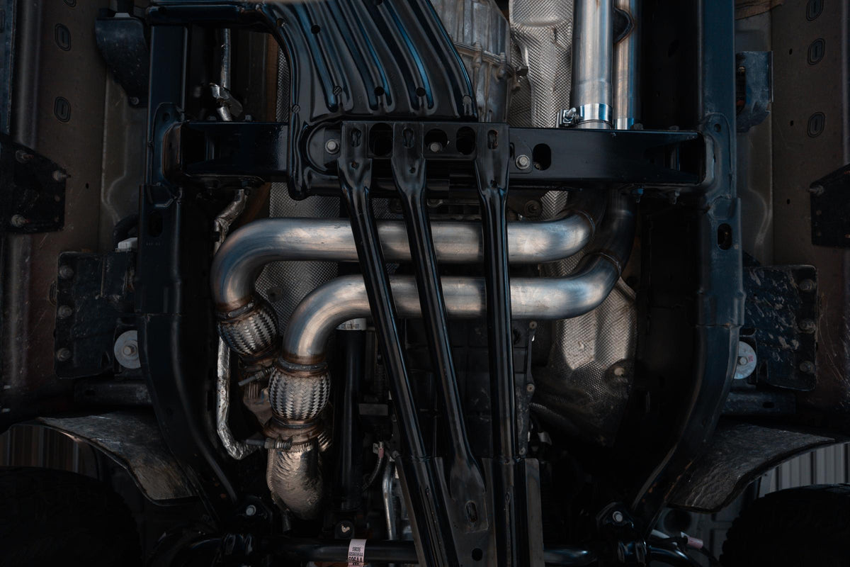 2025-UP Ram 1500 RHO 3.0L HO, Armor Pro 3-Inch Cat-Back Dual Split Rear with Carbon Fiber Tips, MBRP
