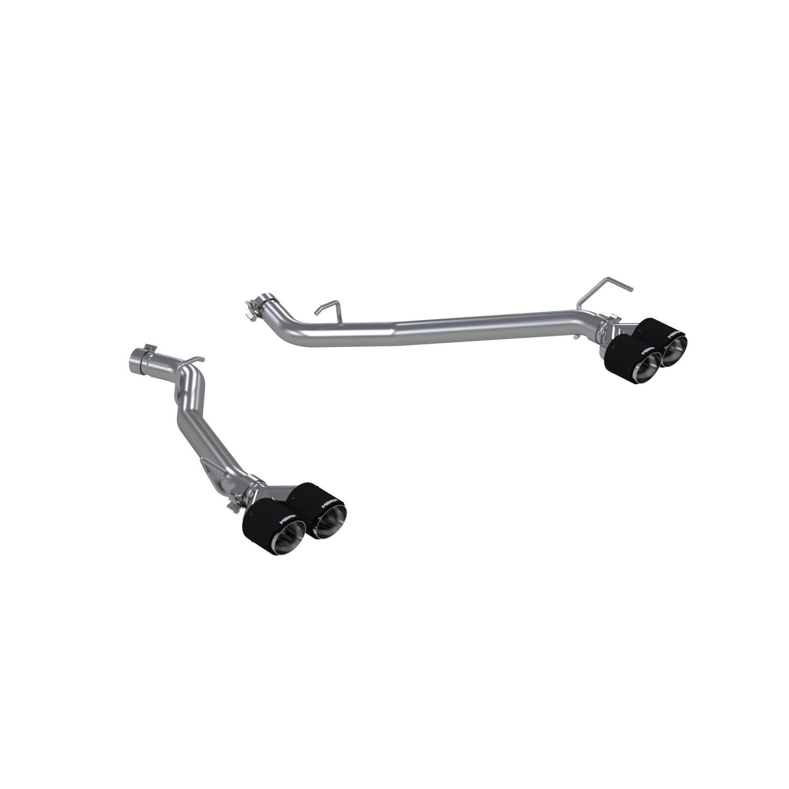 Axle-Back 2.5 inch Dual Rear Quad Carbon Fiber Tips (4) 4.0 inch OD Du