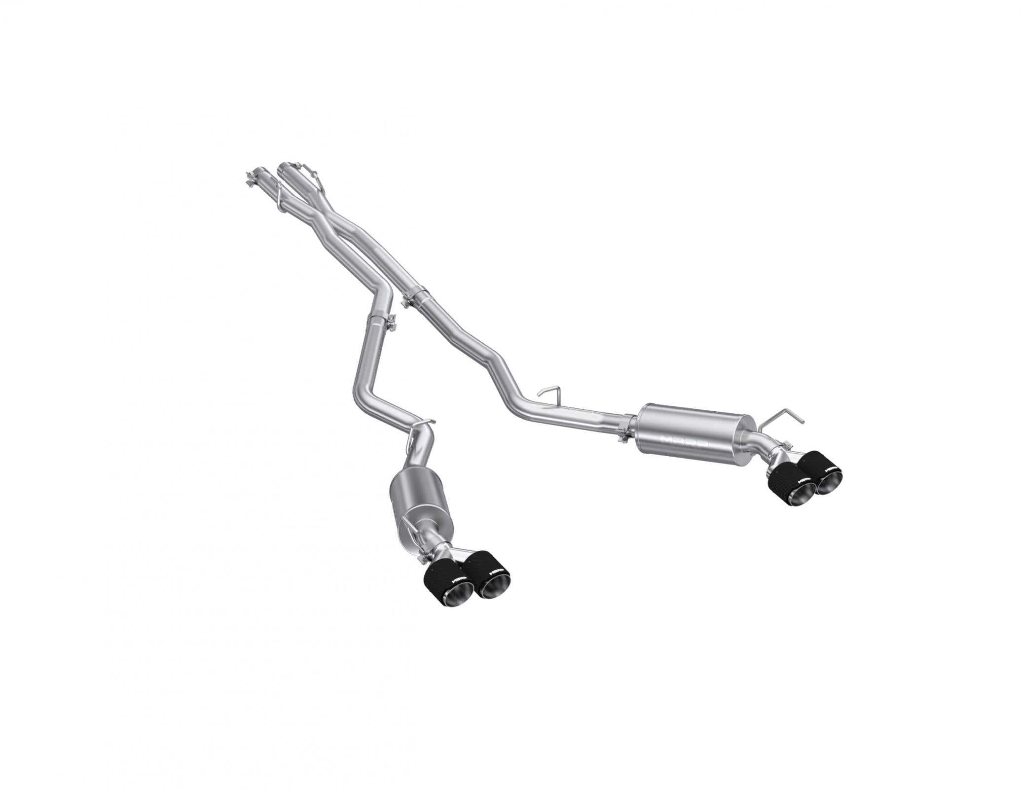 Cat-Back 2.5 inch Dual Rear Quad Carbon Fiber Tips 20-Up Explorer/Aviator MBRP