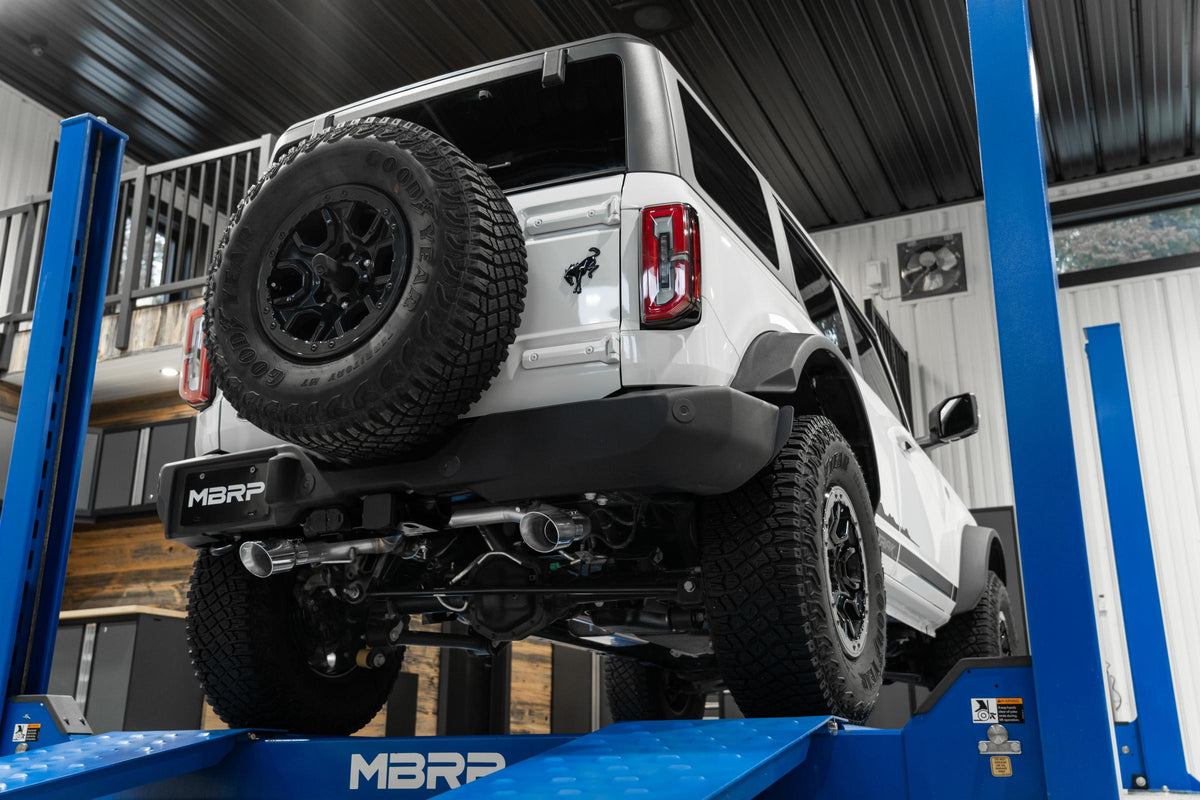 21-Up Ford Bronco 2.3L/2.7L EcoBoost 2/4-Door Aluminized Steel 3 Inch Cat-Back Dual Split Rear MBRP