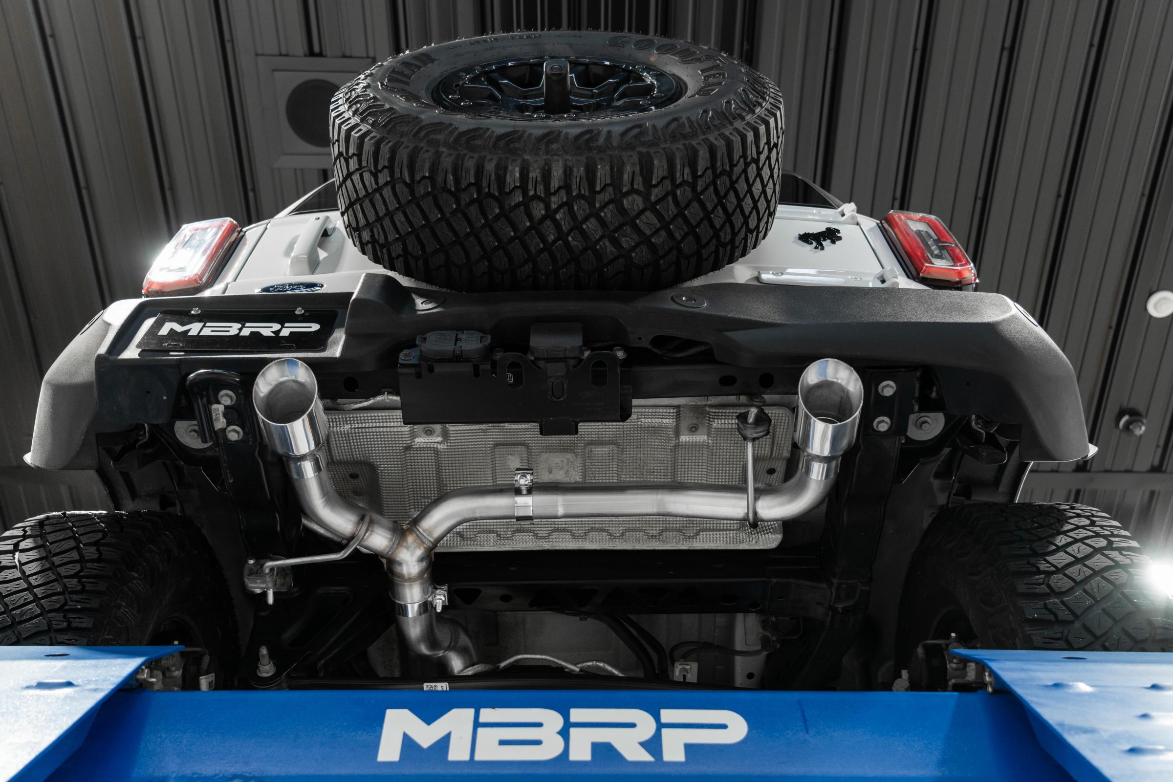21-Up Ford Bronco 2.3L/2.7L EcoBoost 2/4-Door Black-Coated Aluminized Steel 3 Inch Cat-Back Dual Split Rear MBRP