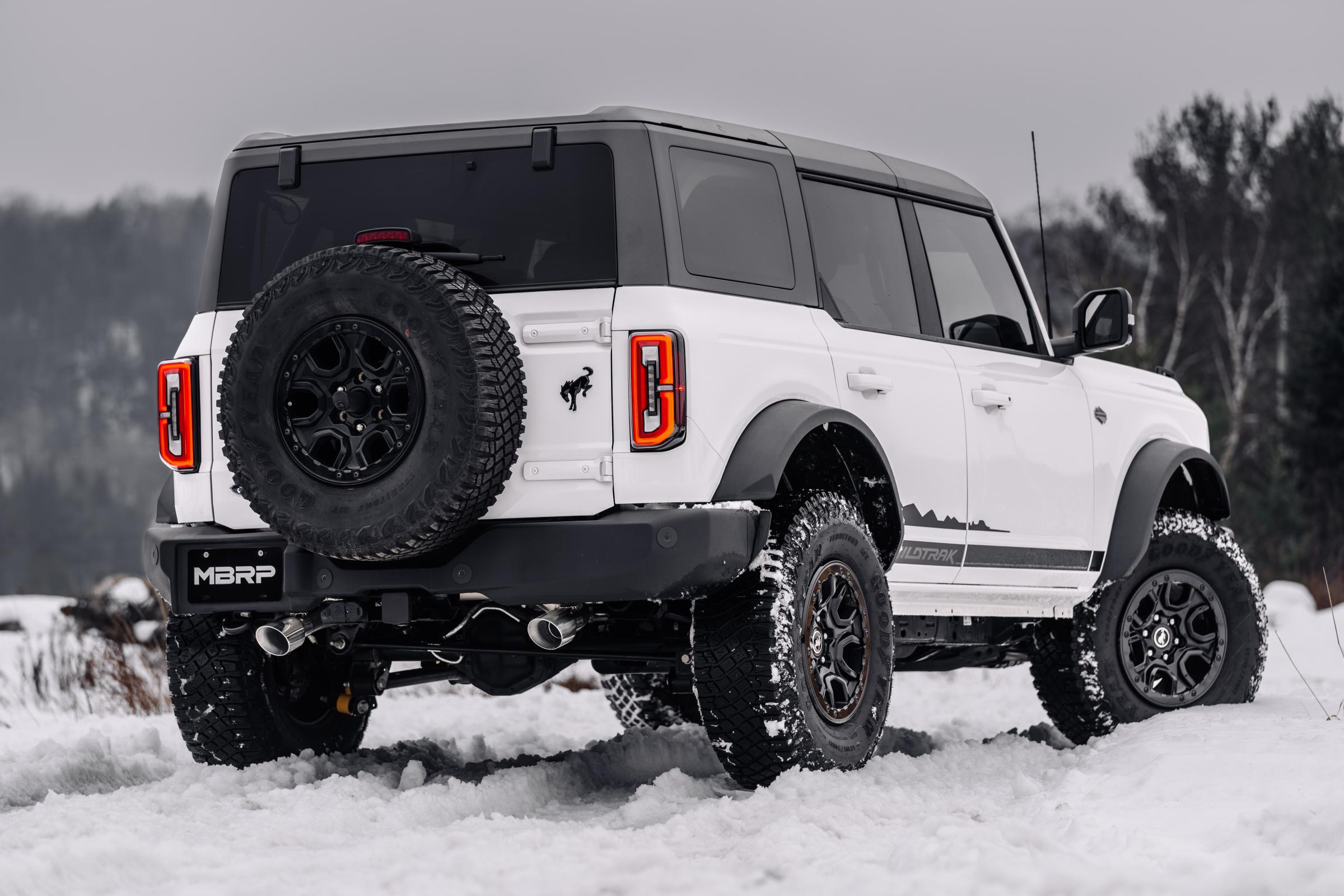 21-Up Ford Bronco 2.3L/2.7L EcoBoost 2/4-Door Black-Coated Aluminized Steel 3 Inch Cat-Back Dual Split Rear MBRP