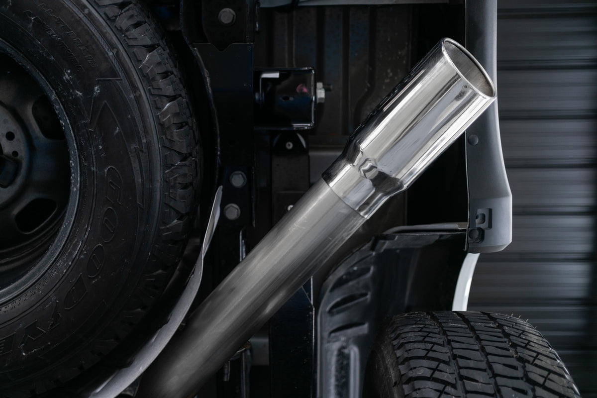 Ford 4 Inch Exhaust Resonator Back Single Side Armor Lite For 17-Up Ford F250/F350 MBRP