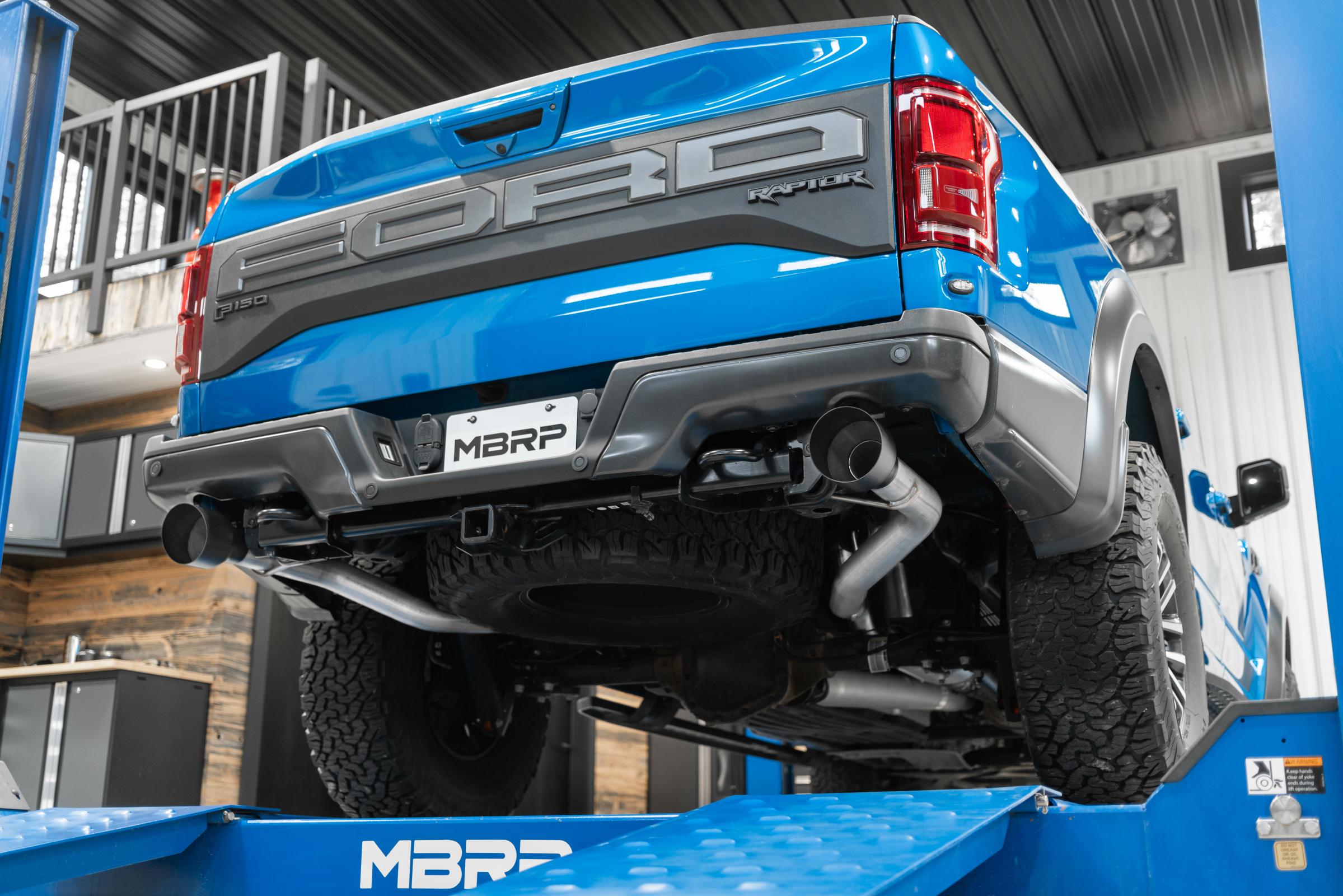 3 Inch Exhaust Resonator Back Dual Rear Exit T409 Stainless Steel For 17-20 Ford F-150 Raptor 3.5L EcoBoost MBRP
