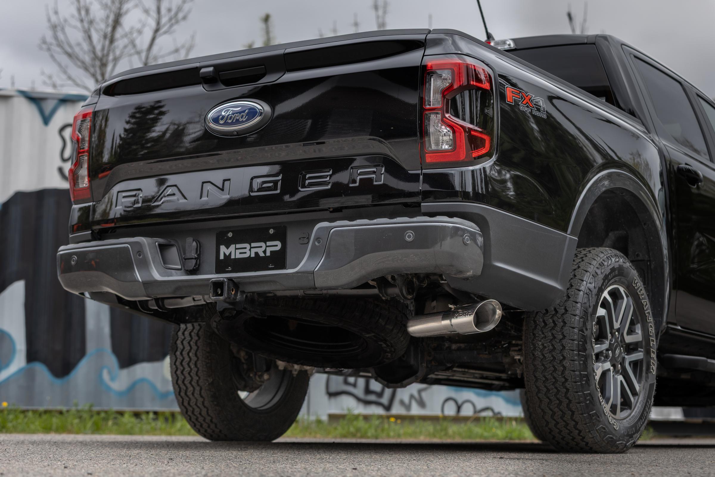 2024-Up Ford Ranger 2.3L Ecoboost Armor Pro T304SS 3-Inch Cat-Back Single Side Exit with Polished Tip MBRP