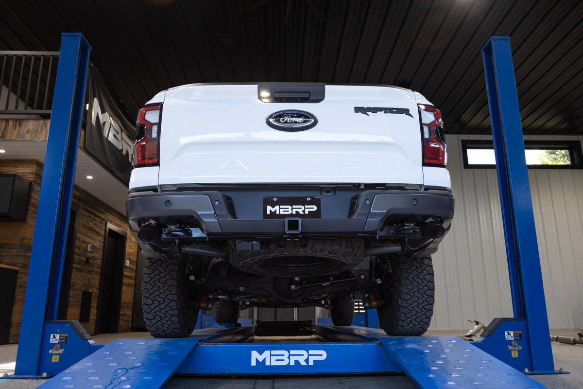 24-Present Ford Ranger Raptor 3.0L EcoBoost, Armor BLK 3-Inch Axle-Back Dual Rear Turn-Down MBRP