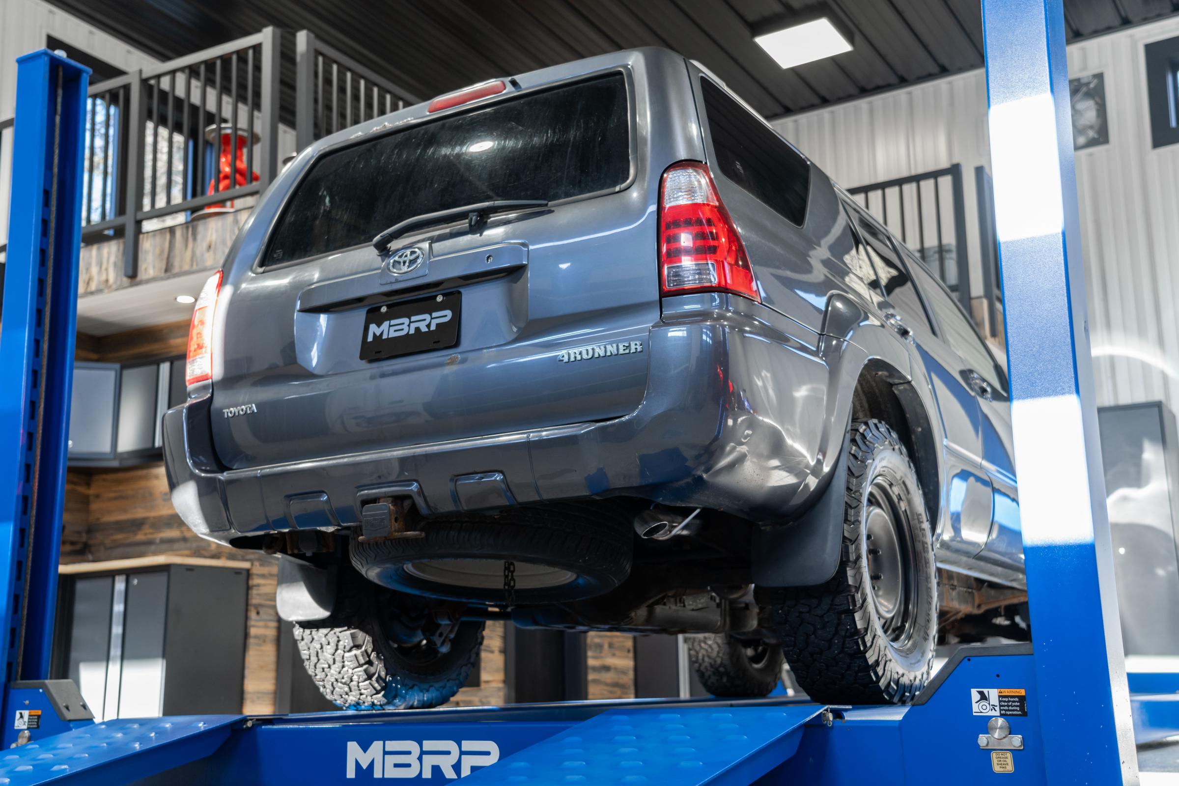 04-24 Toyota 4Runner 11-16 Toyota Land Cruiser Prado Armor Pro T304 Stainless Steel 2.5 Inch Cat-Back High Clearance Turn Down Single Rear Exit MBRP Exhaust System