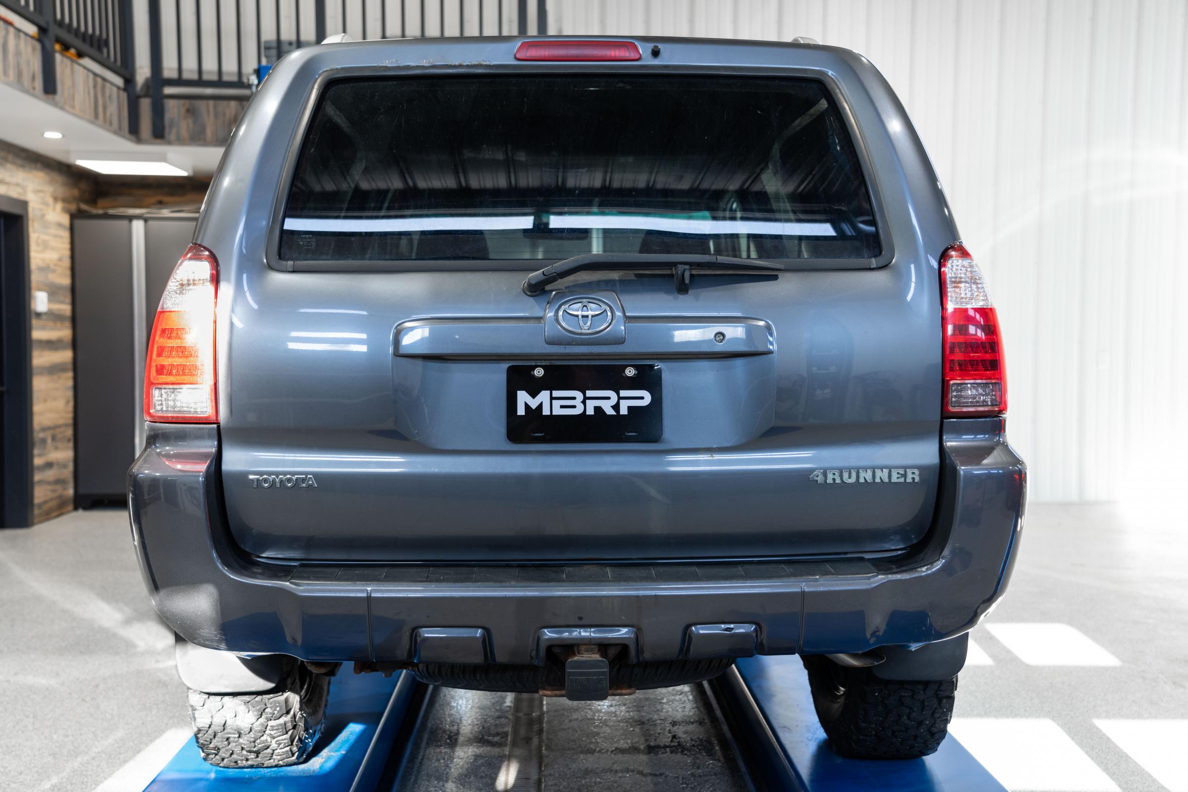 03-24 Toyota 4Runner 11-16 Toyota Land Cruiser Prado Armor Pro T304 Stainless Steel 2.5 Inch Cat-Back High Clearance Turn Down Single Rear Exit MBRP Exhaust System