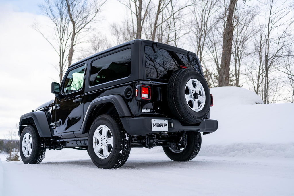 Jeep Cat Back Exhaust System Single Rear Exit Armor Lite Series For 18-Up Wrangler JL 2/4 Door 2.0L, 3.6L MBRP