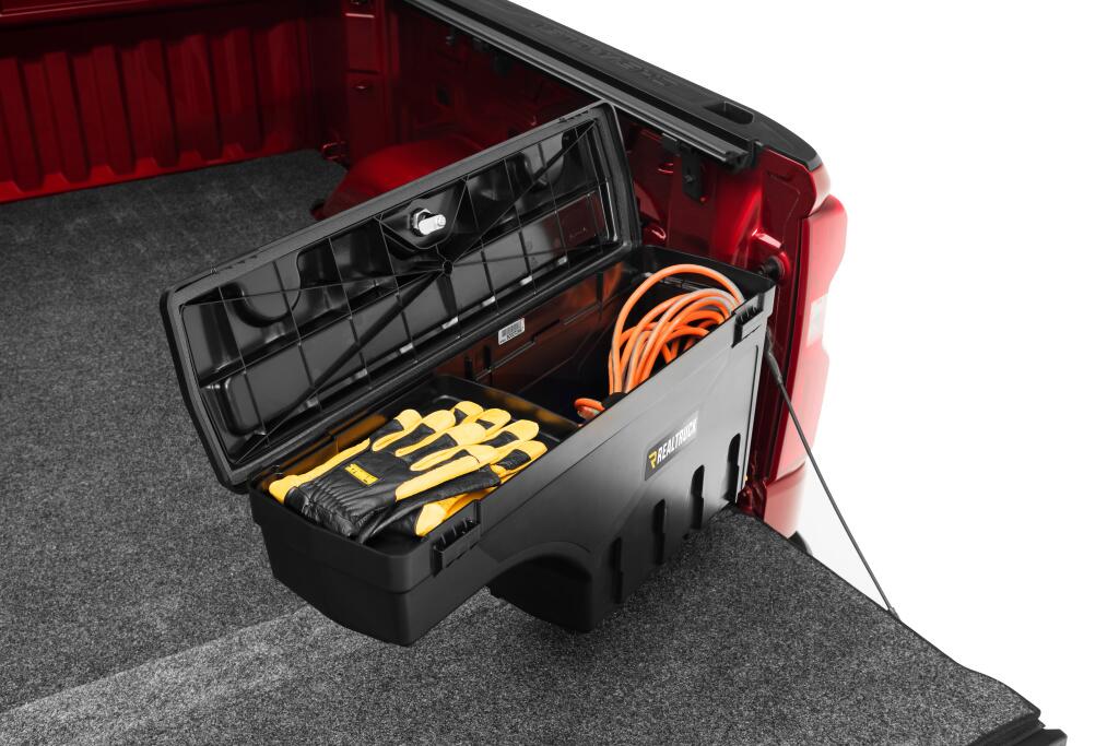 Truck Bed Storage Box Swing Case 2020-2026 Silverado/Sierra 2500 HD/3500 HD Passenger Side Black Smooth UnderCover