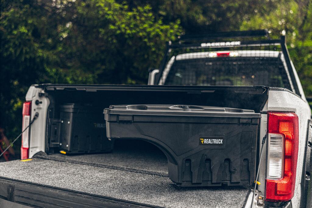 Truck Bed Storage Box Swing Case 2017-2026 Ford F-250/350 Passenger Side Black Smooth UnderCover