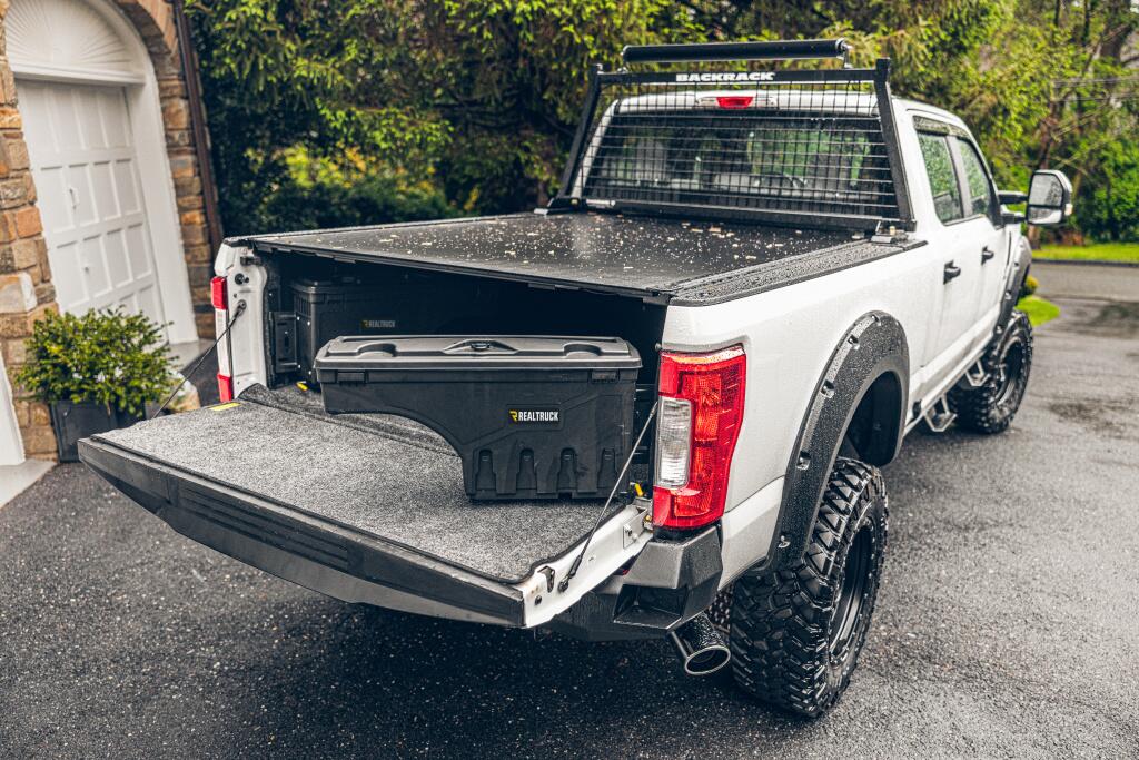 Truck Bed Storage Box Swing Case 2017-2026 Ford F-250/350 Passenger Side Black Smooth UnderCover