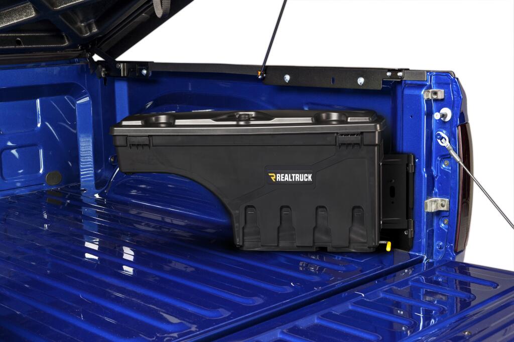 Truck Bed Storage Box Swing Case 2002-2018 (2019-2023 Classic) Dodge Ram 1500/2003-2025 2500/3500 Passenger Side Without RamBox Black Smooth Will NOT Fit 2013-2025 Ram 3500 With Factory Tow Package UnderCover