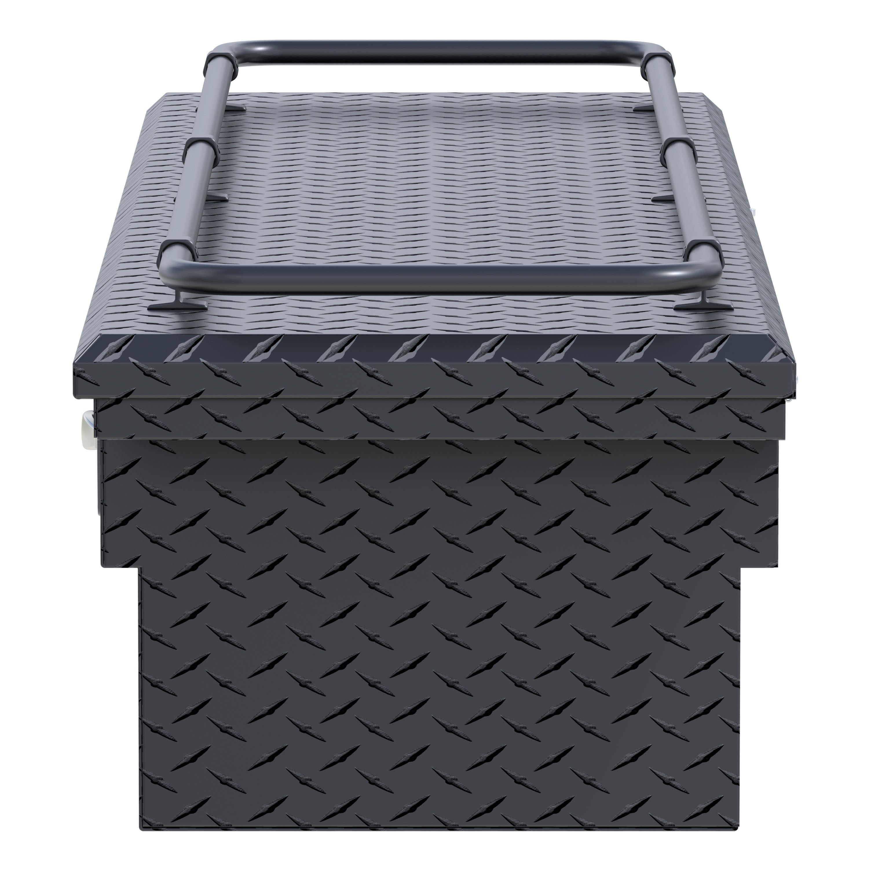 UWS SL-69-LP-MB-R Matte Black Aluminum 69" Secure Lock Crossover Truck Tool Box, Low Profile, Rail