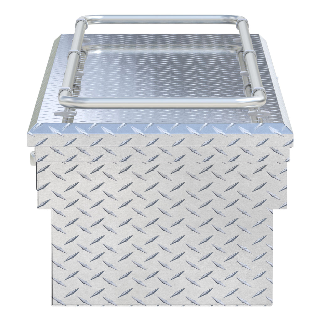 UWS SL-69-LP-R Bright Aluminum 69" Secure Lock Crossover Truck Tool Box with Low Profile & Rail