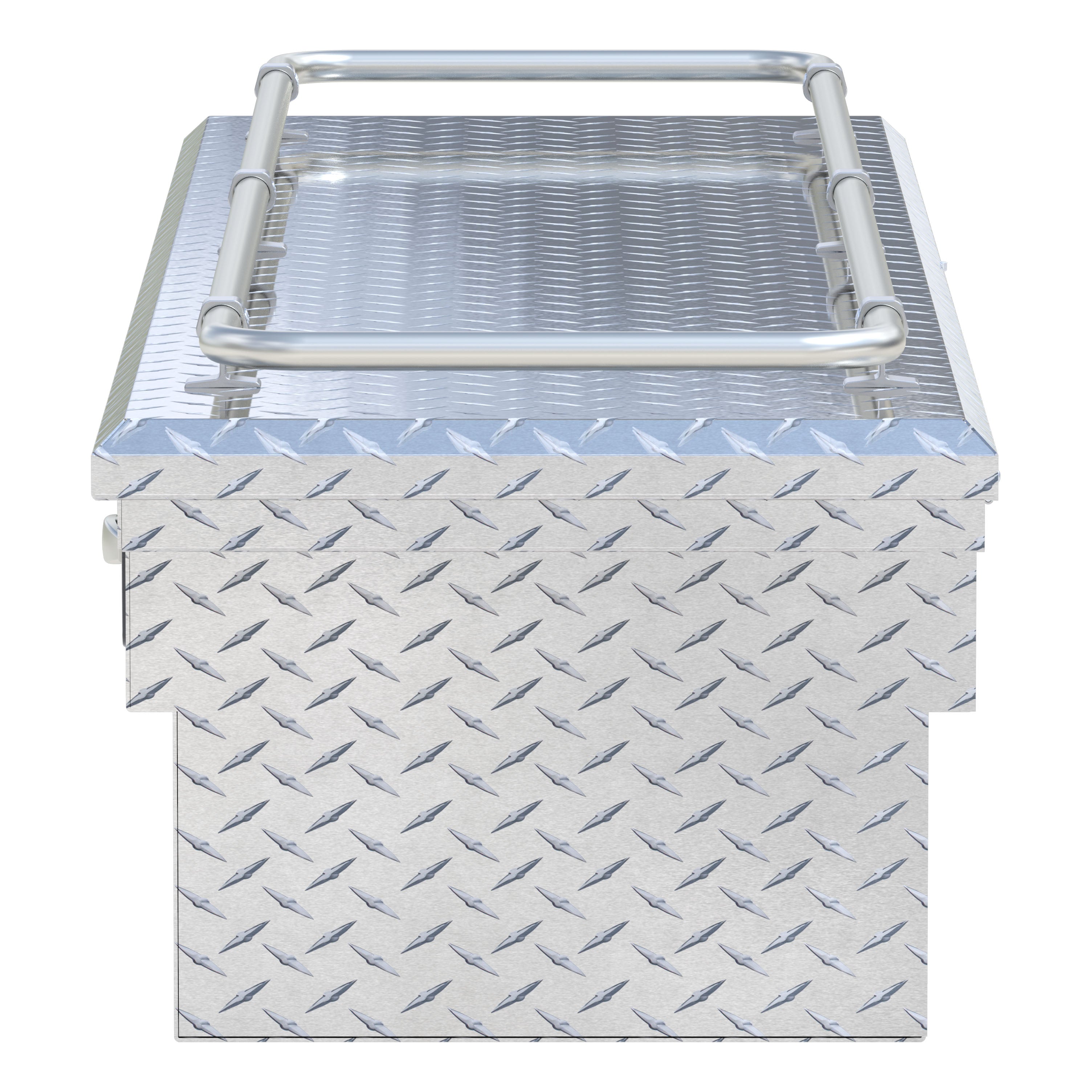 UWS SL-69-LP-R Bright Aluminum 69" Secure Lock Crossover Truck Tool Box with Low Profile & Rail