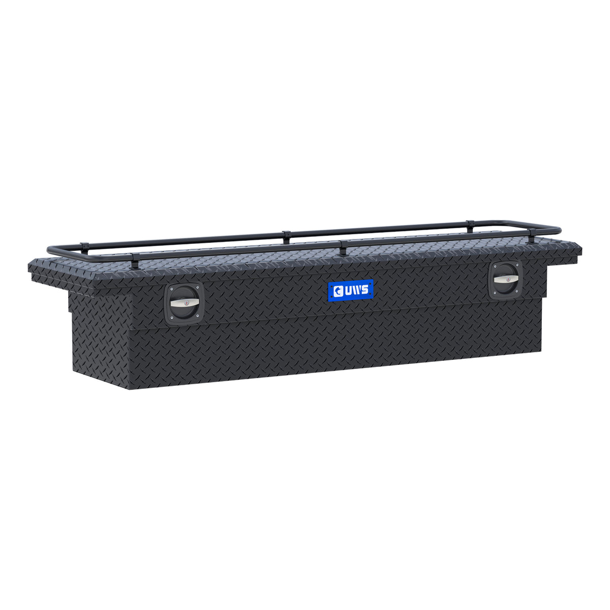 UWS SL-72-LP-MB-R Matte Black Aluminum 72" Secure Lock Crossover Truck Tool Box, Low Profile, Rail