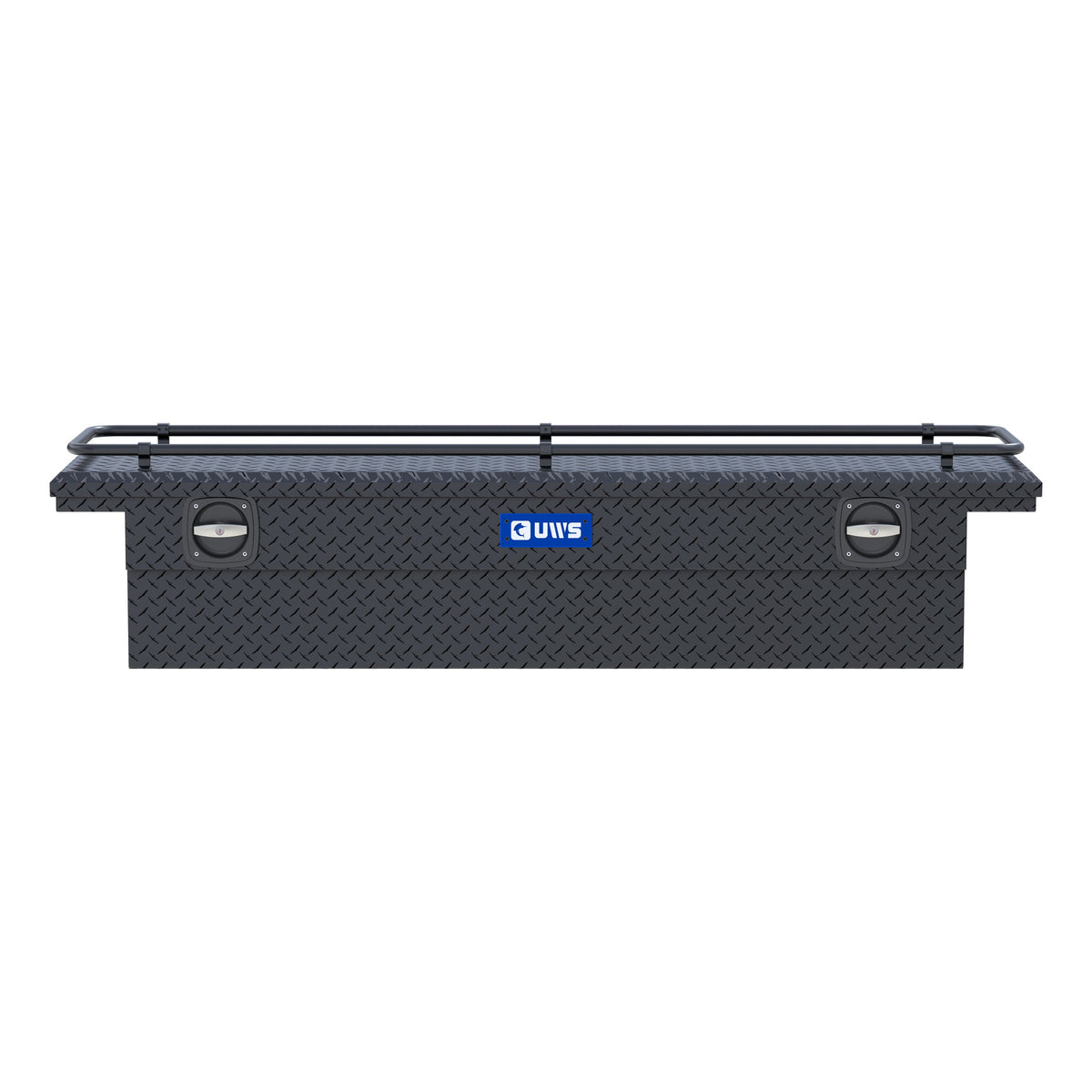 UWS SL-72-LP-MB-R Matte Black Aluminum 72" Secure Lock Crossover Truck Tool Box, Low Profile, Rail