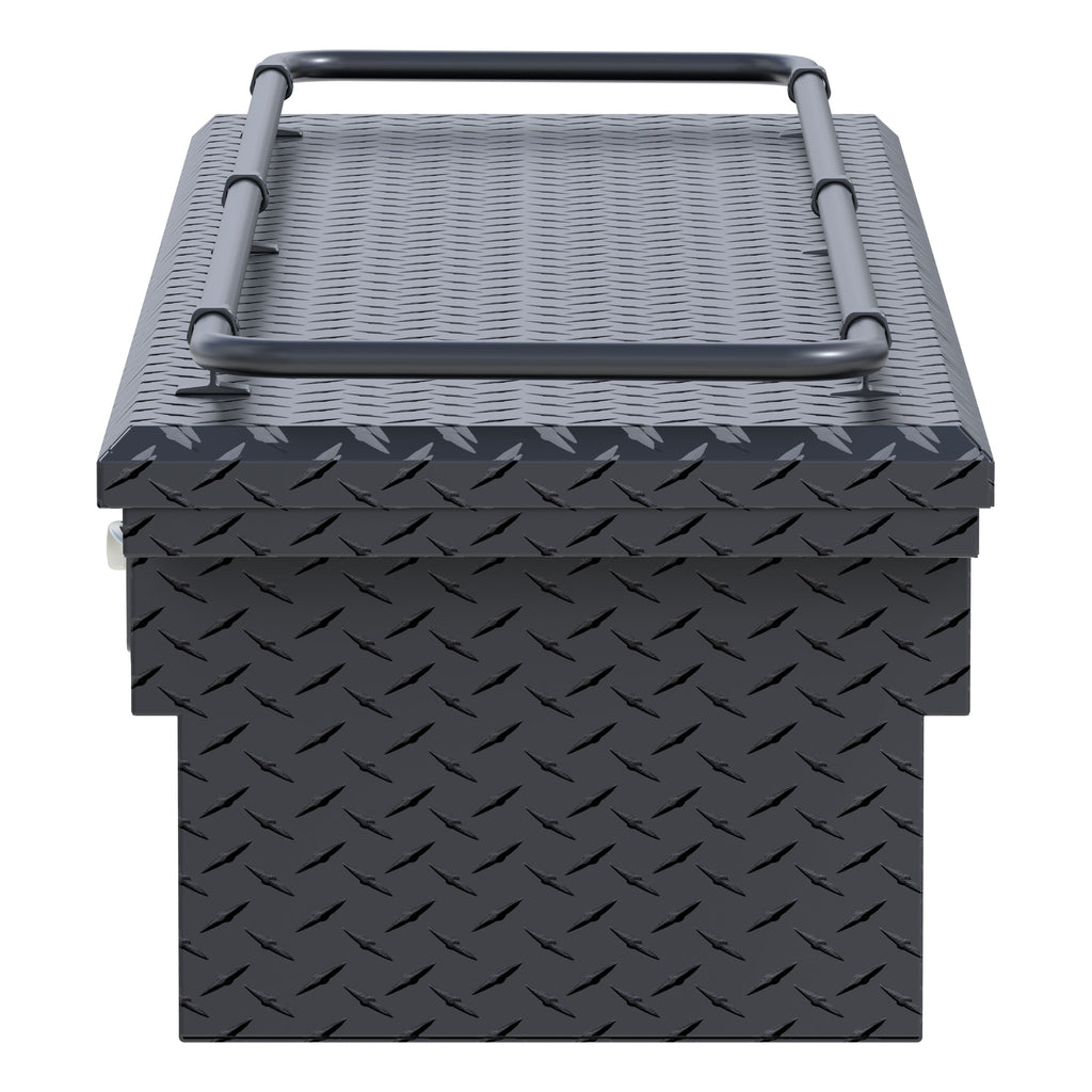 UWS SL-72-LP-MB-R Matte Black Aluminum 72" Secure Lock Crossover Truck Tool Box, Low Profile, Rail