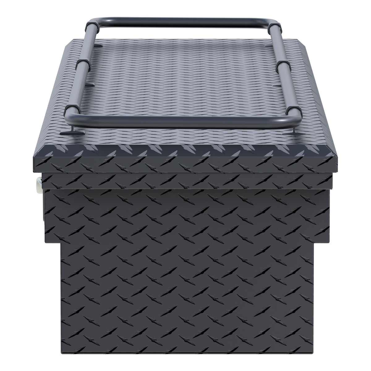 UWS SL-72-LP-MB-R Matte Black Aluminum 72" Secure Lock Crossover Truck Tool Box, Low Profile, Rail