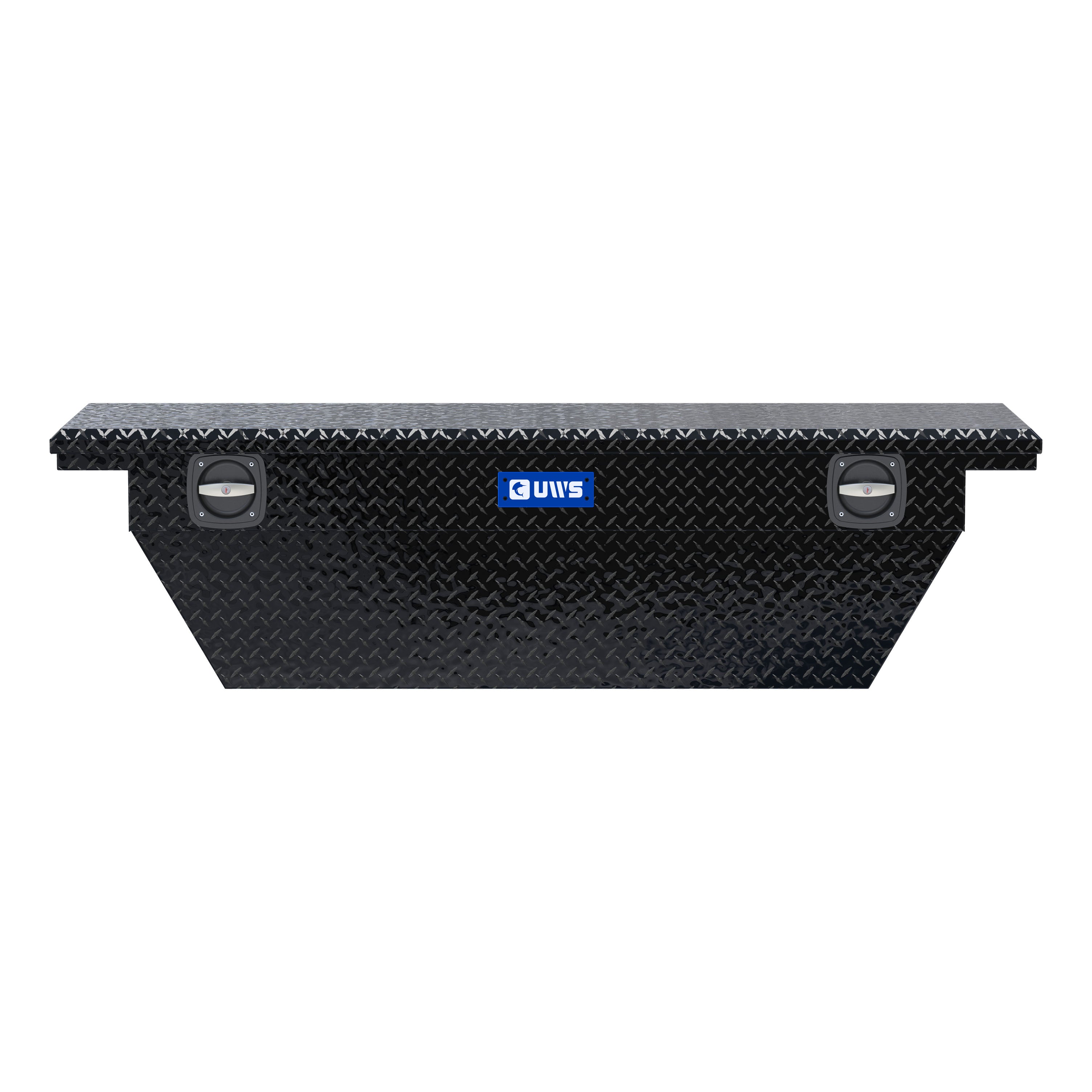 UWS SLD-69-A-LP-BLK Gloss Black Aluminum 69" Deep Angled Secure Lock Truck Tool Box with Low Profile