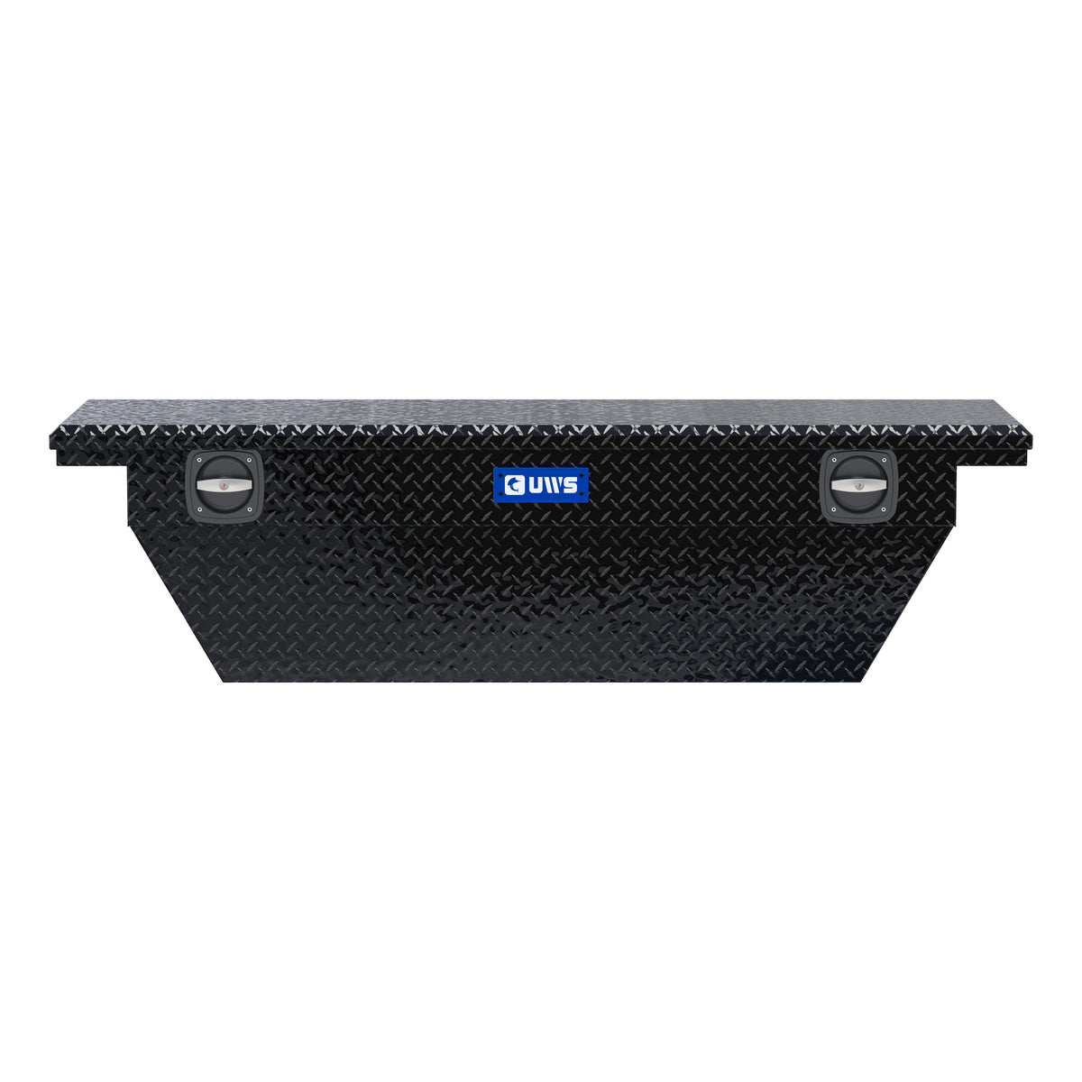 UWS SLD-69-A-LP-BLK Gloss Black Aluminum 69" Deep Angled Secure Lock Truck Tool Box with Low Profile