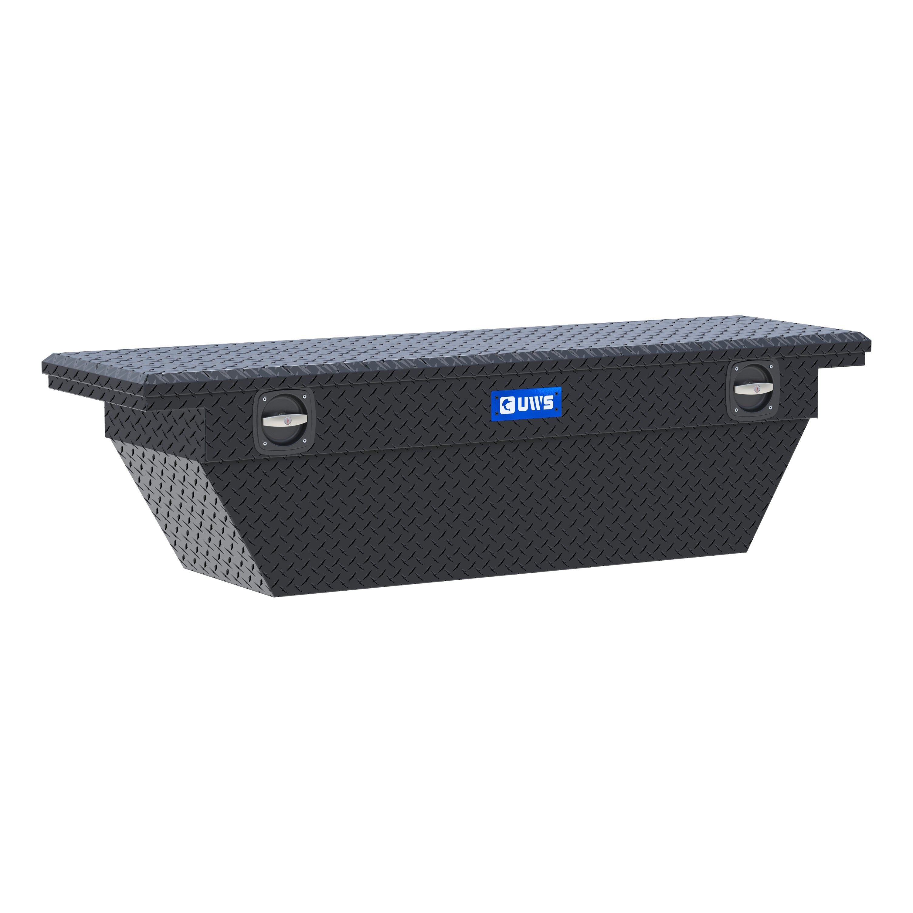 UWS SLD-69-A-LP-MB Matte Black Aluminum 69" Deep Angled Secure Lock Truck Tool Box with Low Profile