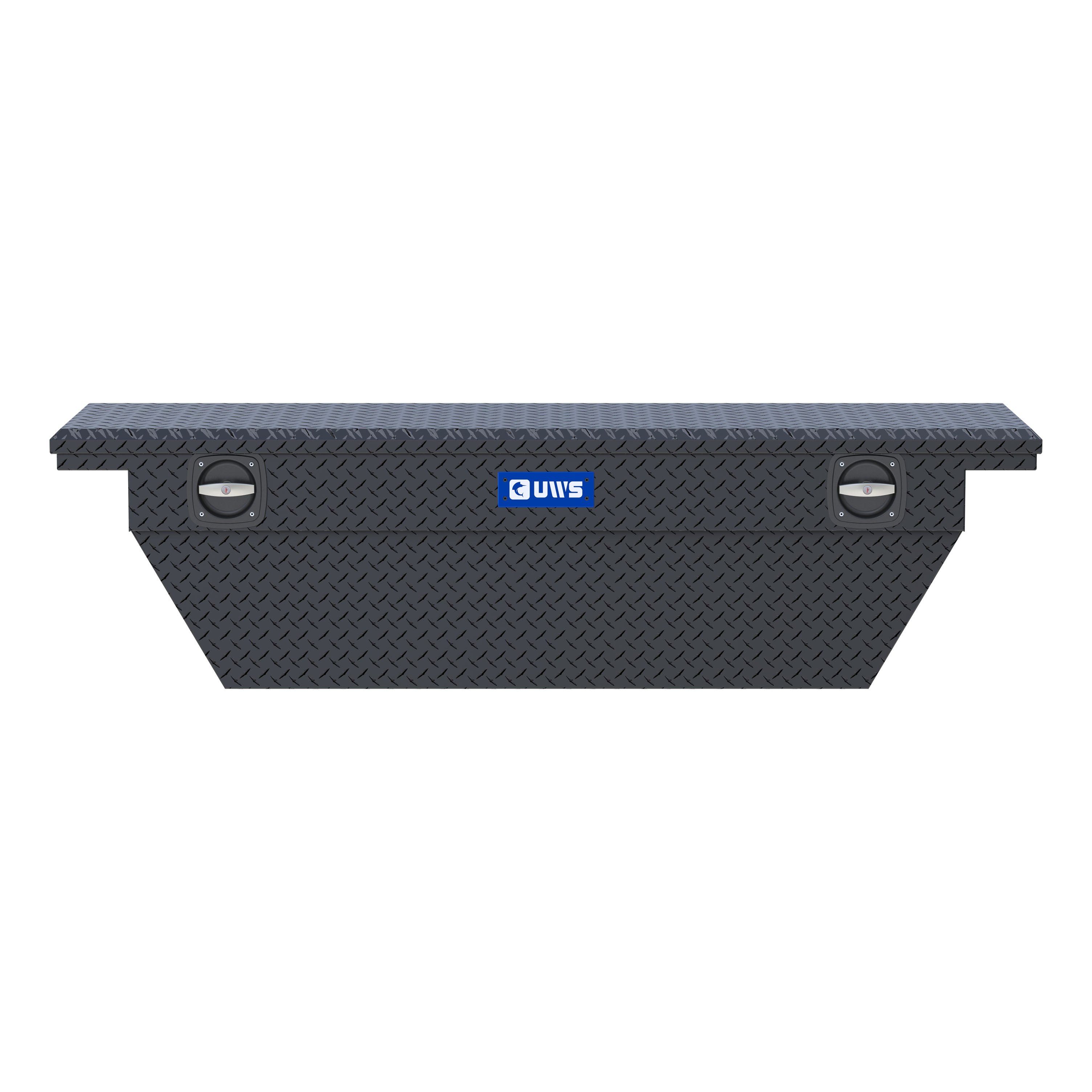 UWS SLD-69-A-LP-MB Matte Black Aluminum 69" Deep Angled Secure Lock Truck Tool Box with Low Profile