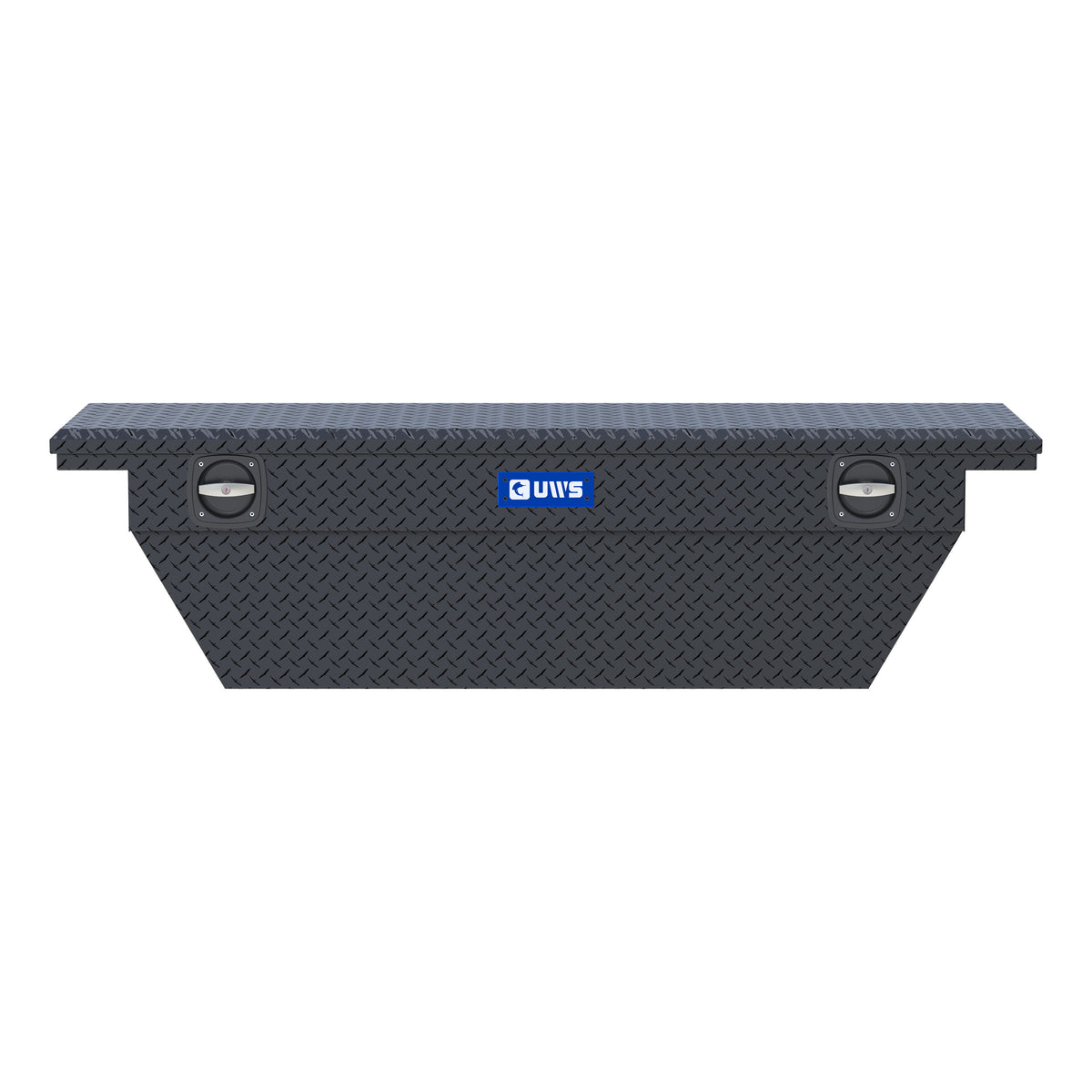 UWS SLD-69-A-LP-MB Matte Black Aluminum 69" Deep Angled Secure Lock Truck Tool Box with Low Profile