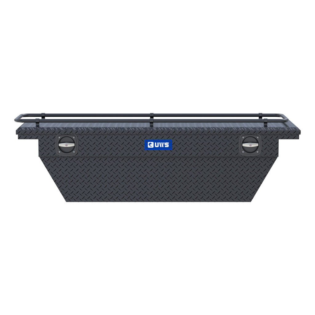 UWS SLD69-A-LP-MB-R Matte Black Aluminum 69" Deep Angled Secure Lock Tool Box, Low Profile, Rail