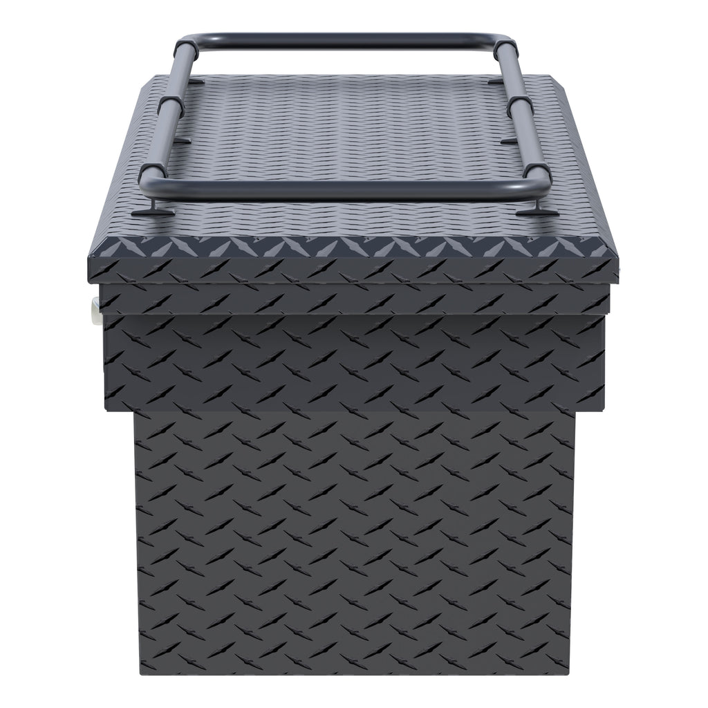 UWS SLD69-A-LP-MB-R Matte Black Aluminum 69" Deep Angled Secure Lock Tool Box, Low Profile, Rail