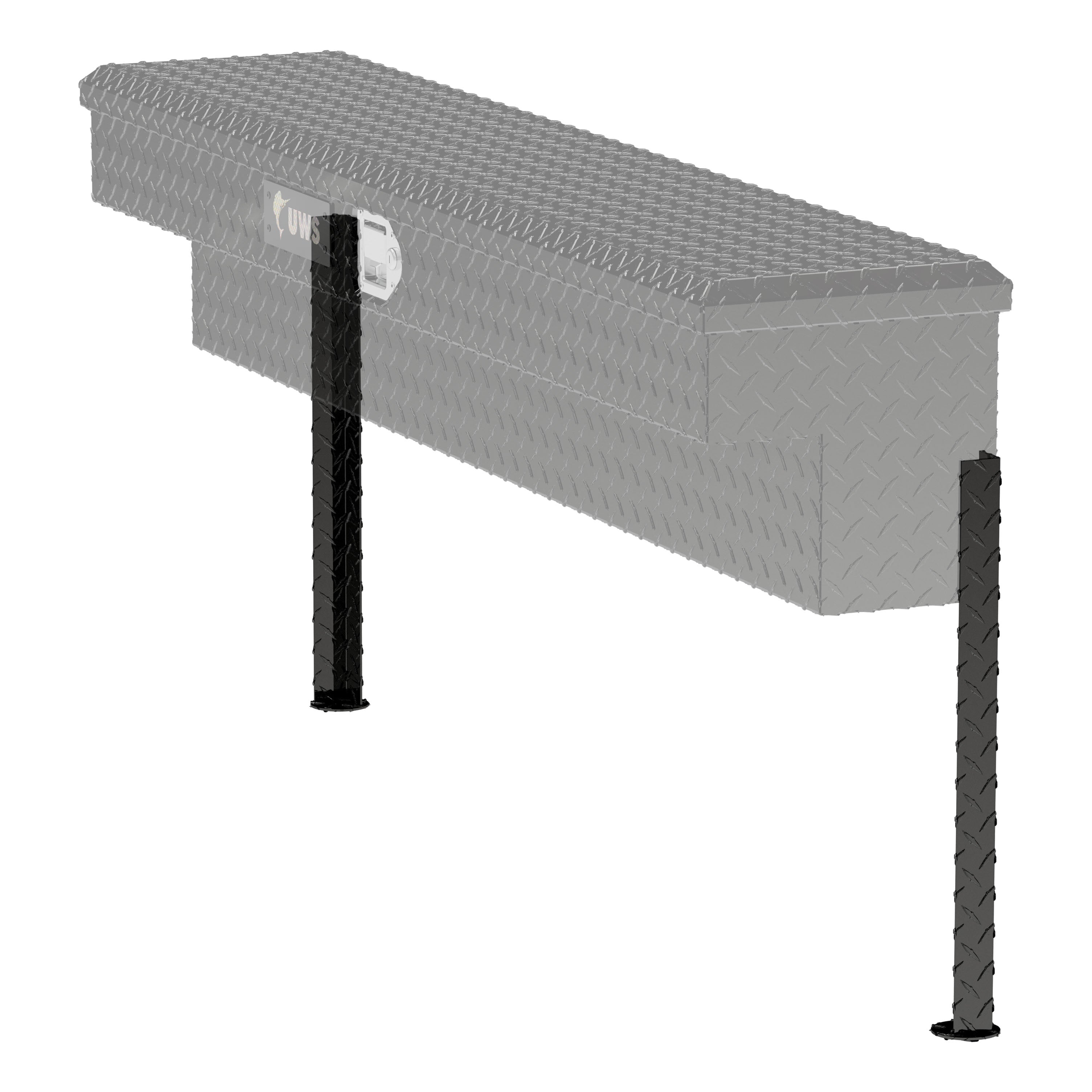 UWS SM-LEGS-BLK Replacement Black Aluminum Truck Side Tool Box Legs, 1 Pair