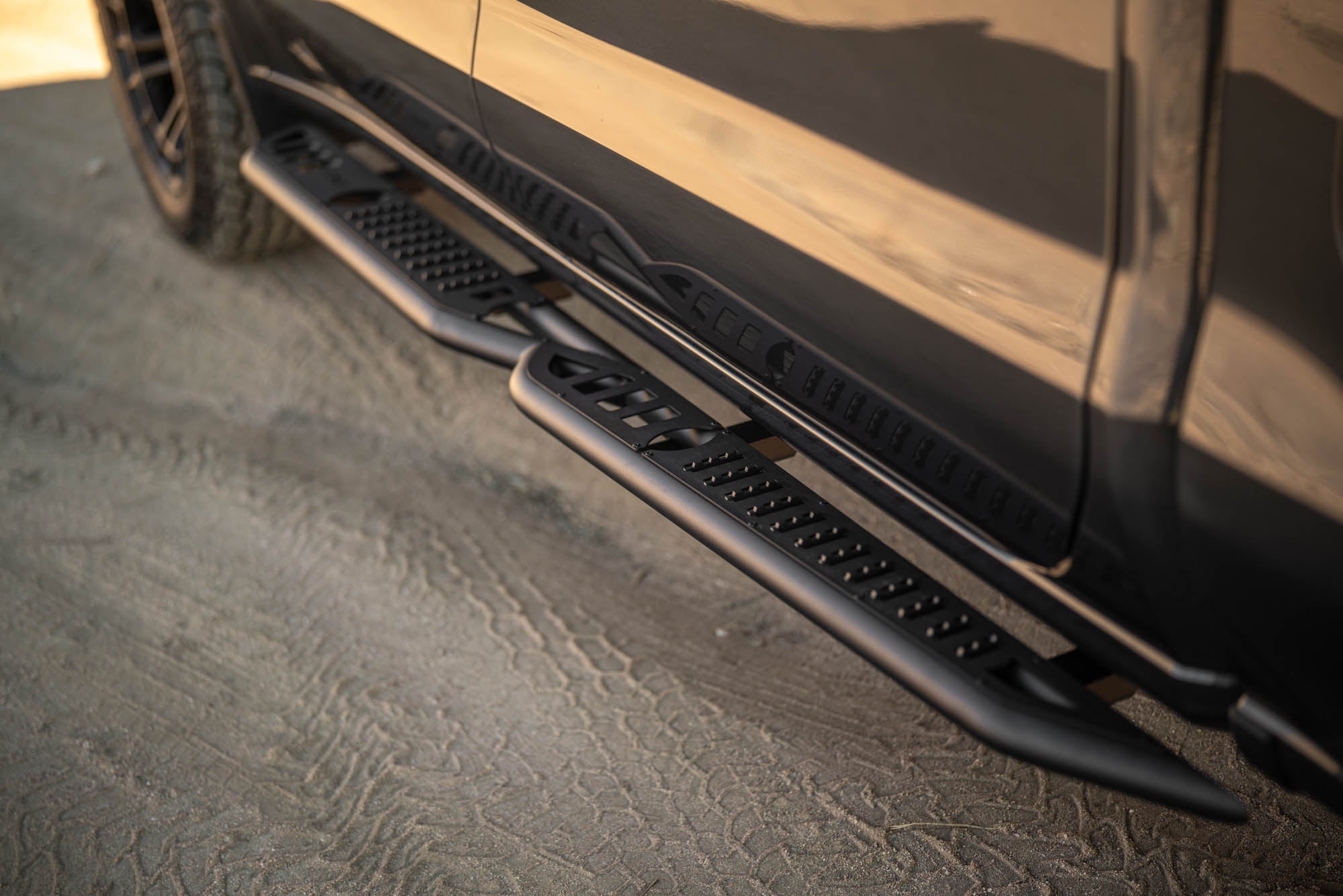 2019 2024 GMC Sierra 1500 & Chevrolet Silverado 1500 Crew Cab OE Plus Side Steps DV8 Offroad