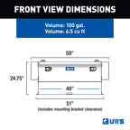 UWS ST-100HH-CB-W White Hammerhead-Style 100-Gallon Steel-Aluminum Combo Transfer Tank