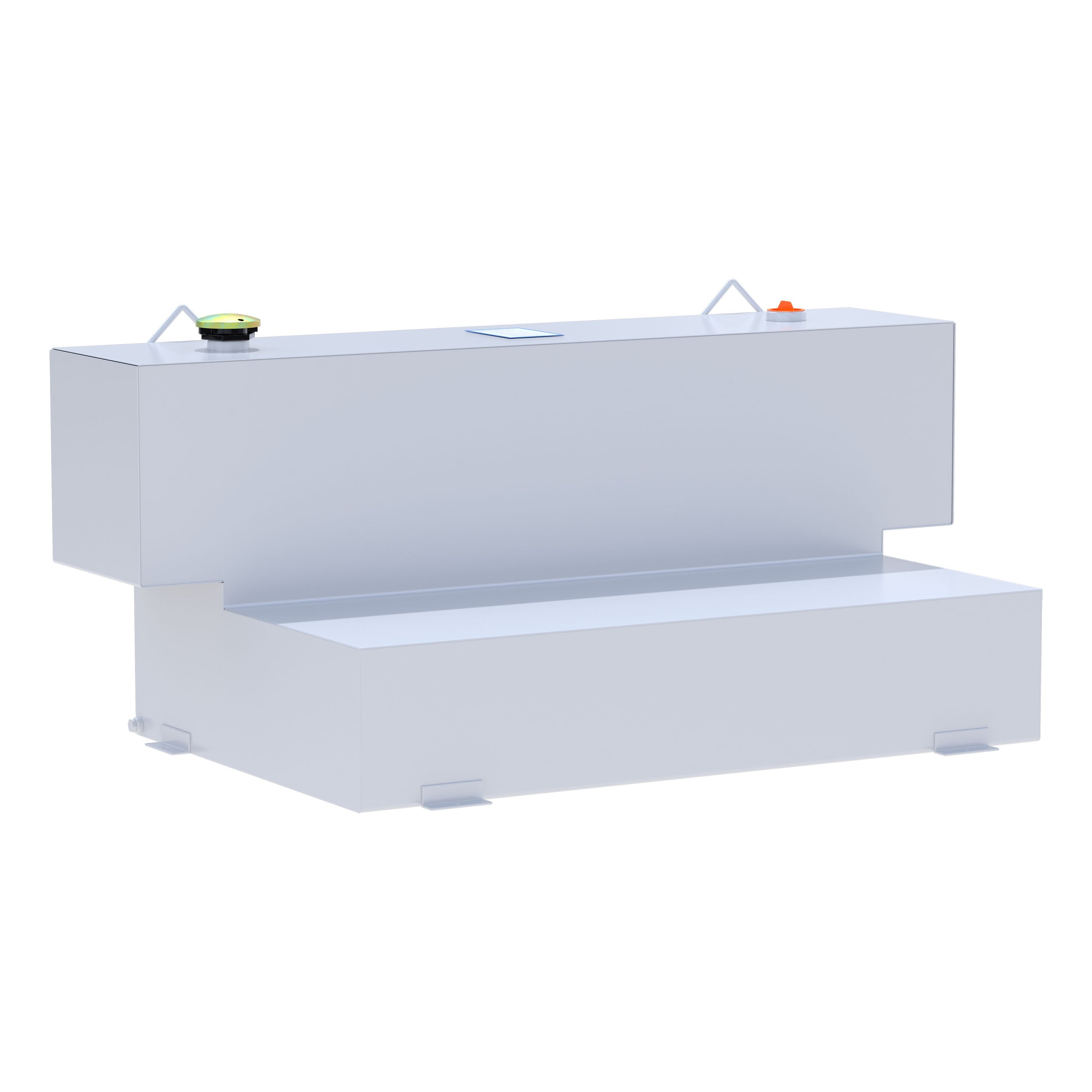 UWS ST-100HH-W White Hammerhead-Style 100-Gallon L-Shape Steel Transfer Tank