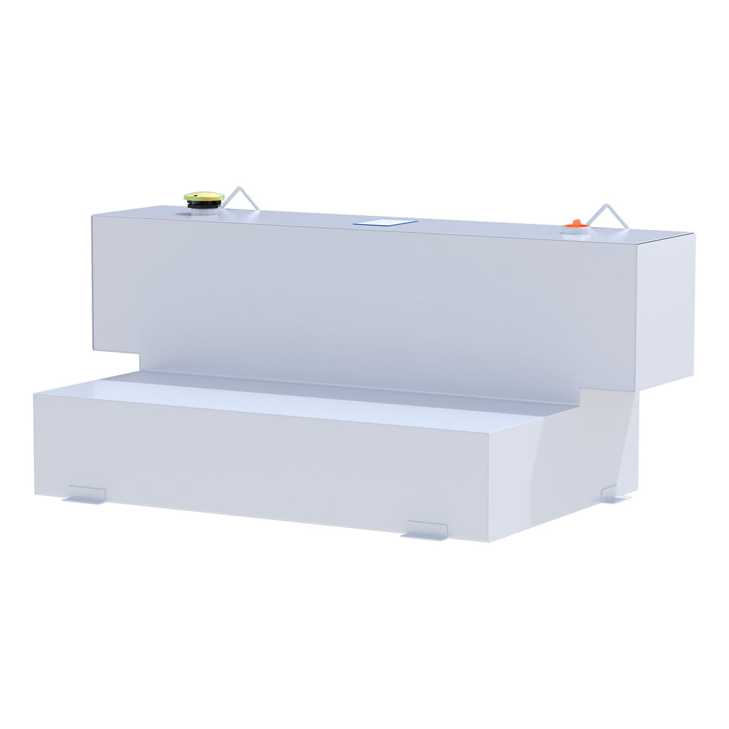 UWS ST-100HH-W White Hammerhead-Style 100-Gallon L-Shape Steel Transfer Tank