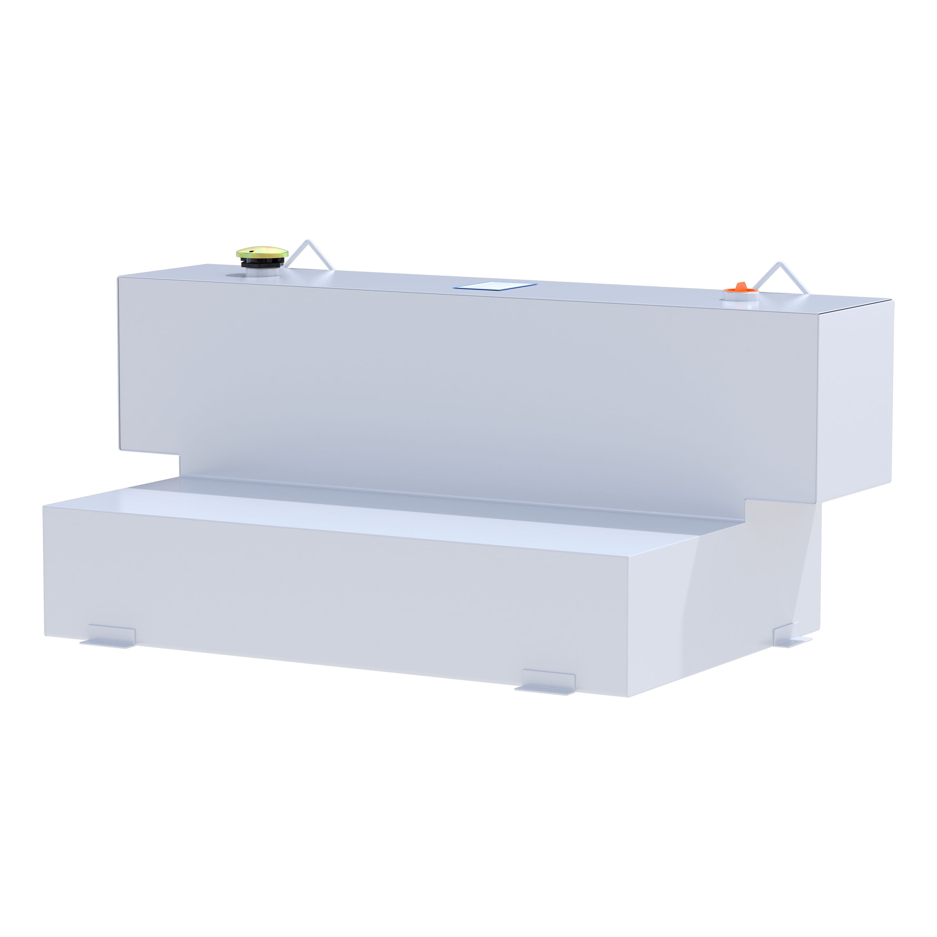 UWS ST-100HH-W White Hammerhead-Style 100-Gallon L-Shape Steel Transfer Tank