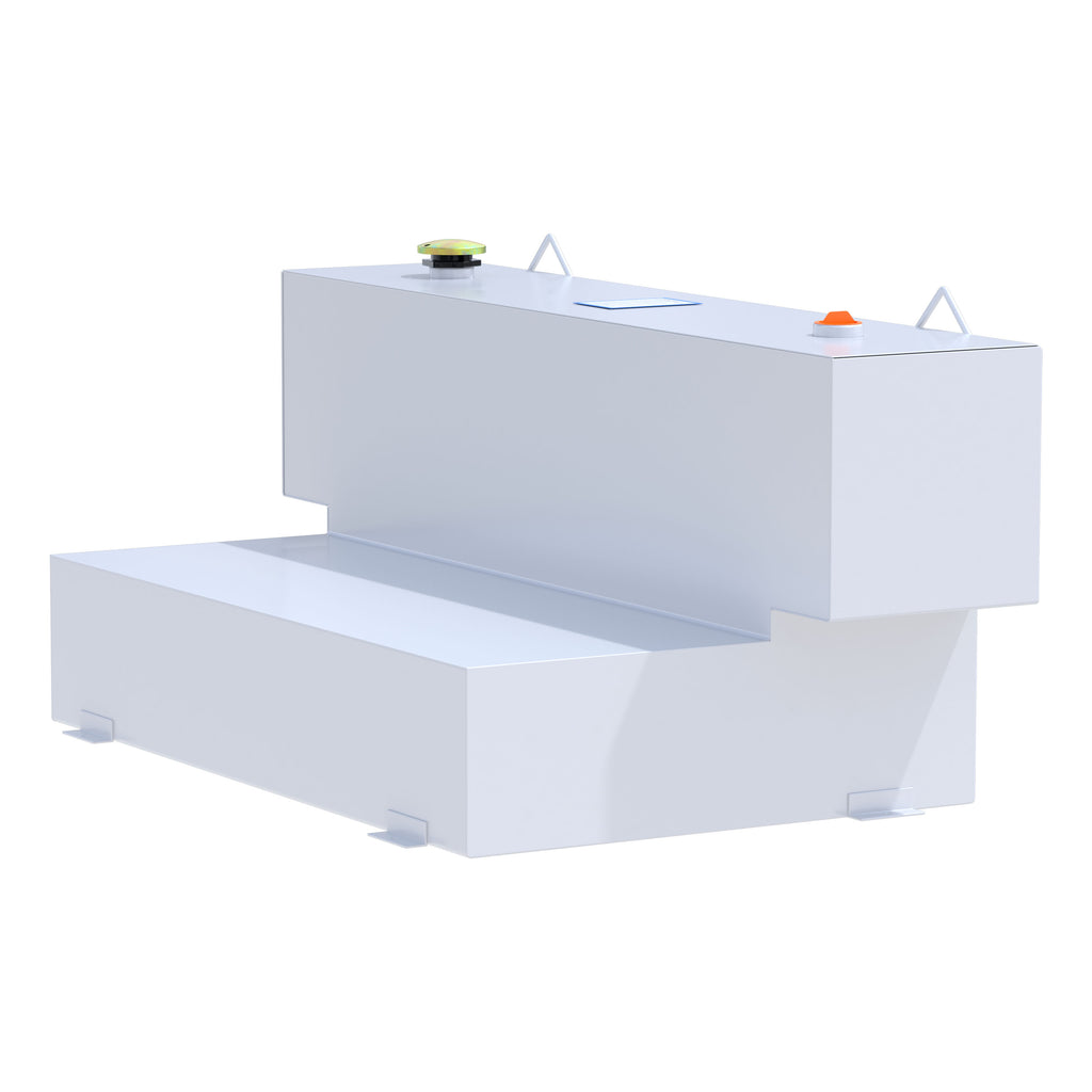 UWS ST-100HH-W White Hammerhead-Style 100-Gallon L-Shape Steel Transfer Tank