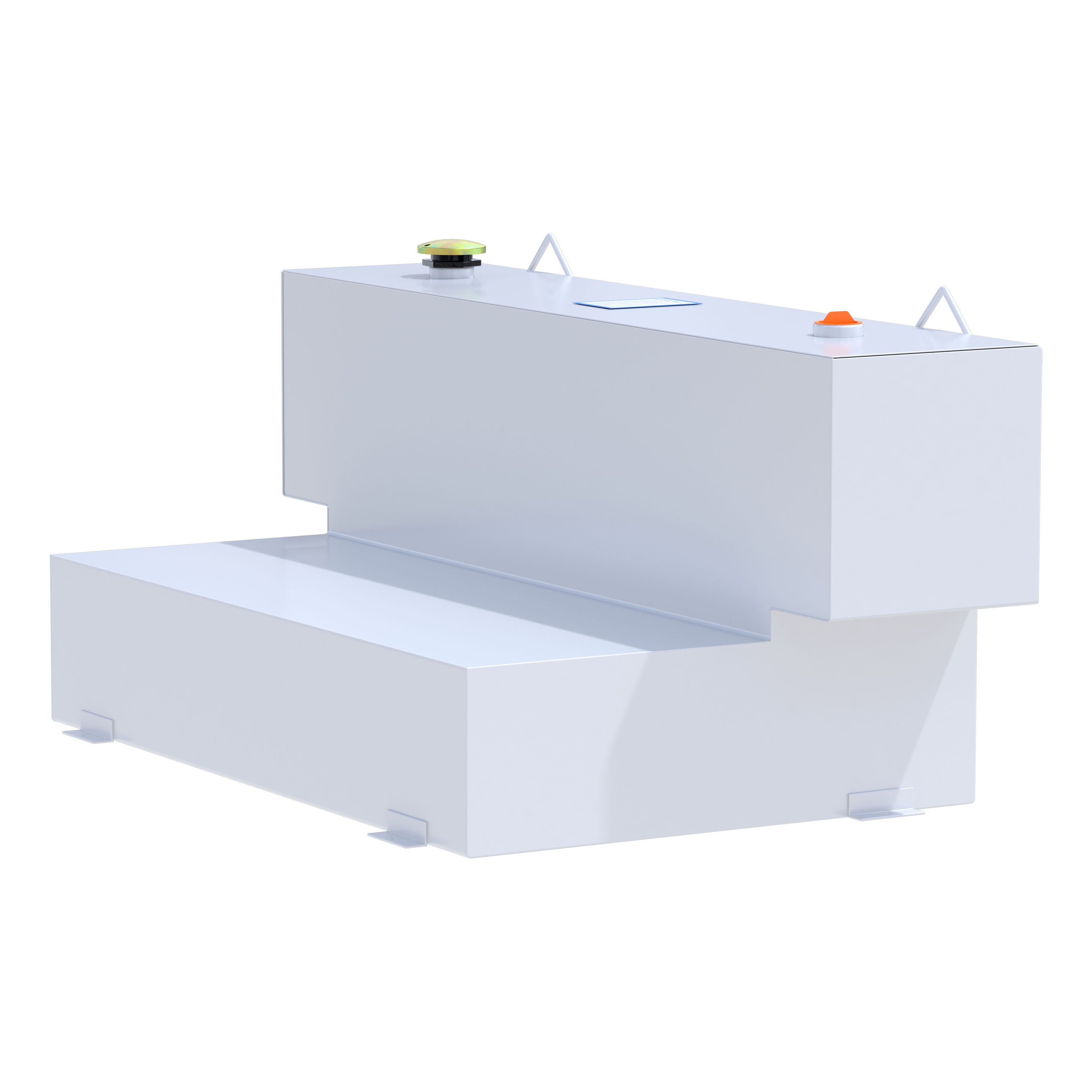 UWS ST-100HH-W White Hammerhead-Style 100-Gallon L-Shape Steel Transfer Tank