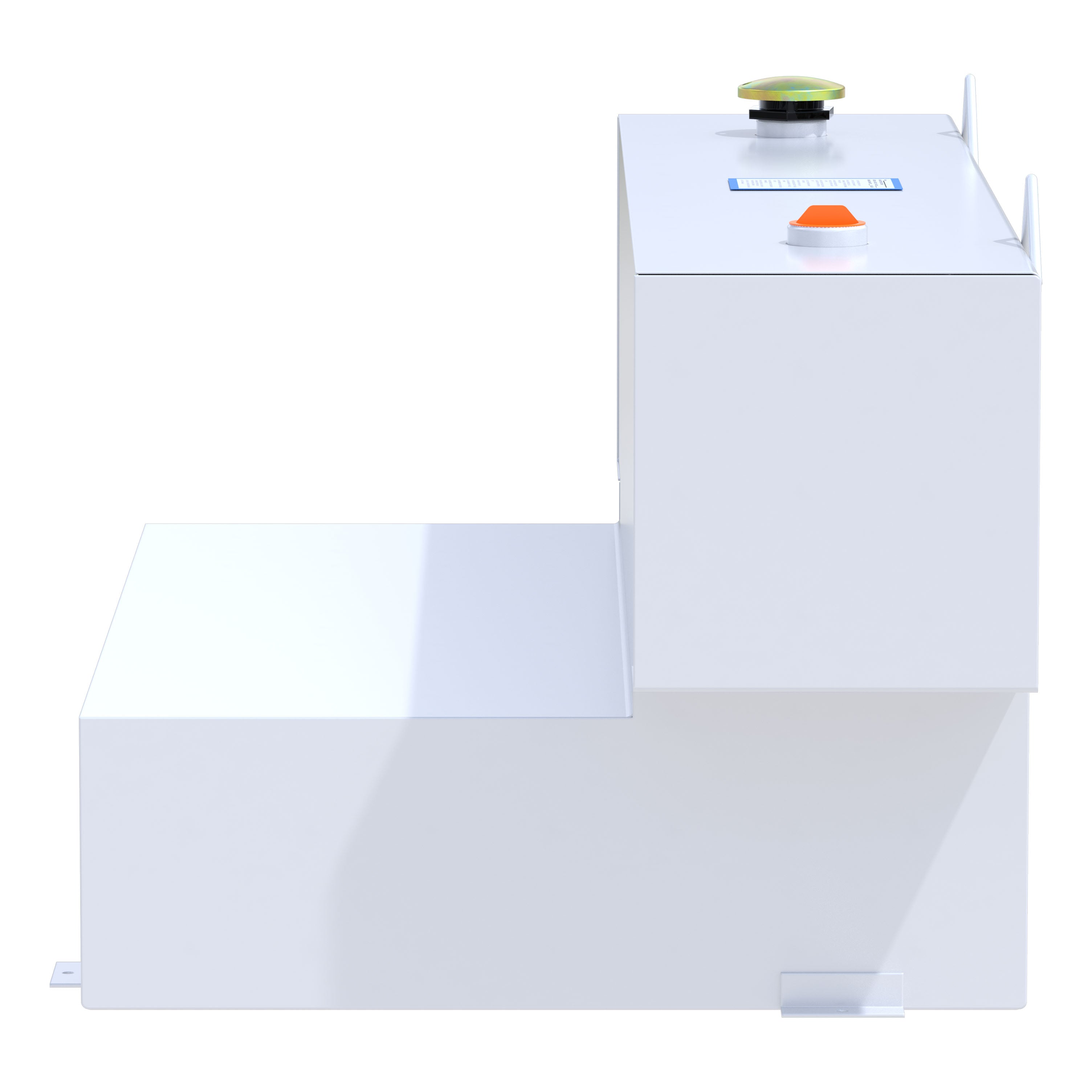 UWS ST-100HH-W White Hammerhead-Style 100-Gallon L-Shape Steel Transfer Tank