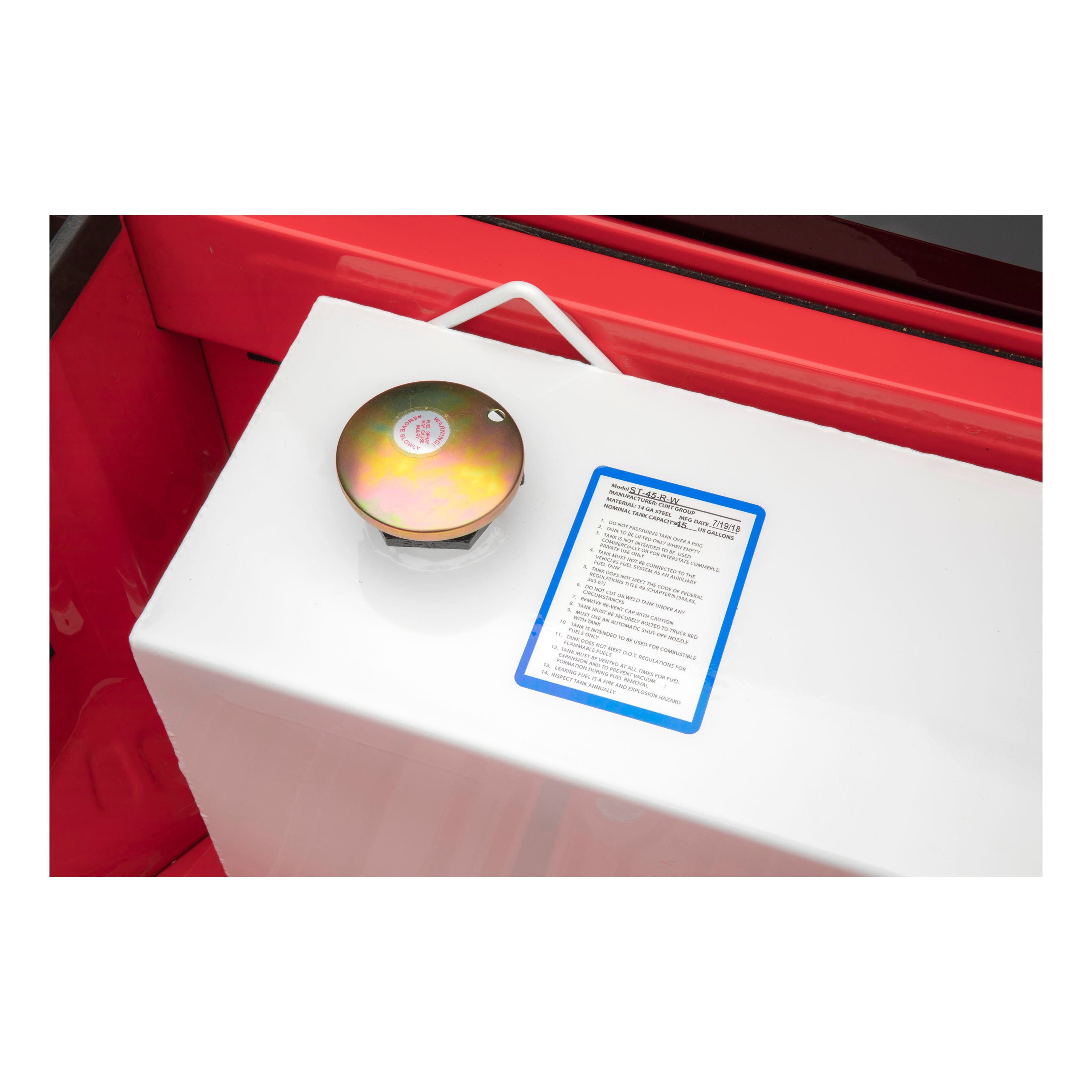UWS ST-45-R-W White 45-Gallon Rectangle Steel Transfer Tank