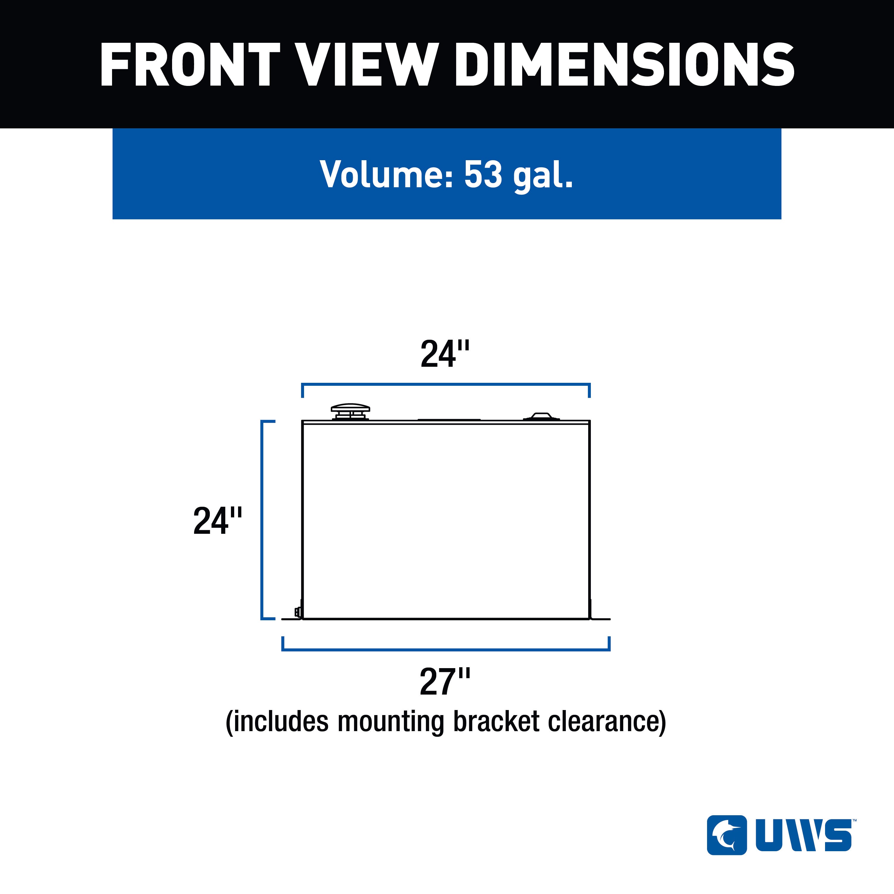 UWS ST-53-R-W White 53-Gallon Rectangle Steel Transfer Tank