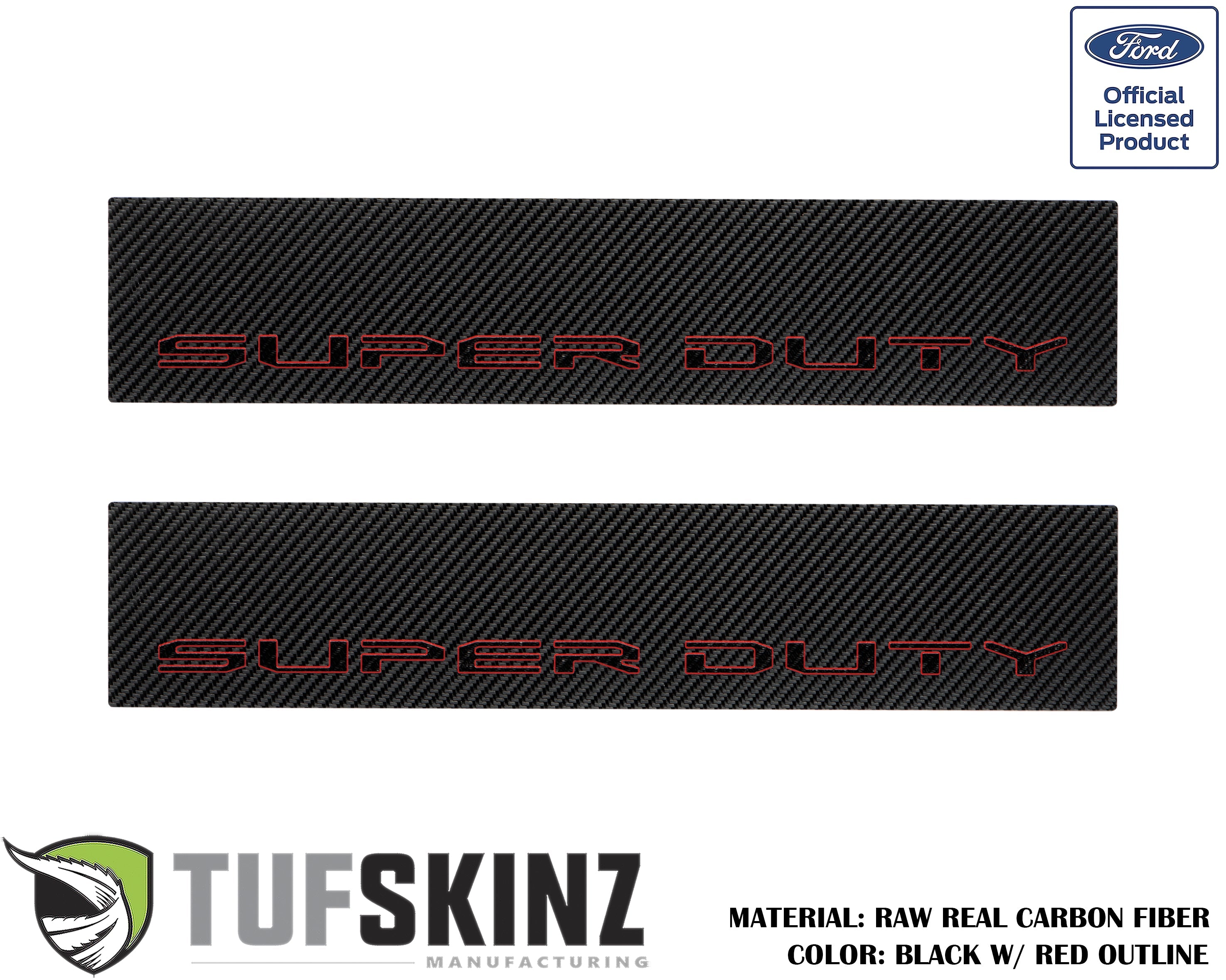Door Sill Protection Overlays (Real Carbon Fiber) Fits 2017-2020 Ford Super Duty