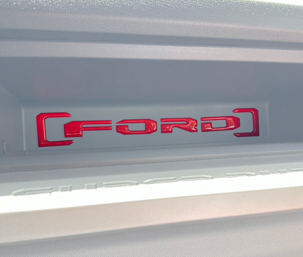 Upper Glove Box Letter Overlays Fits 2023-2026 Ford Super Duty