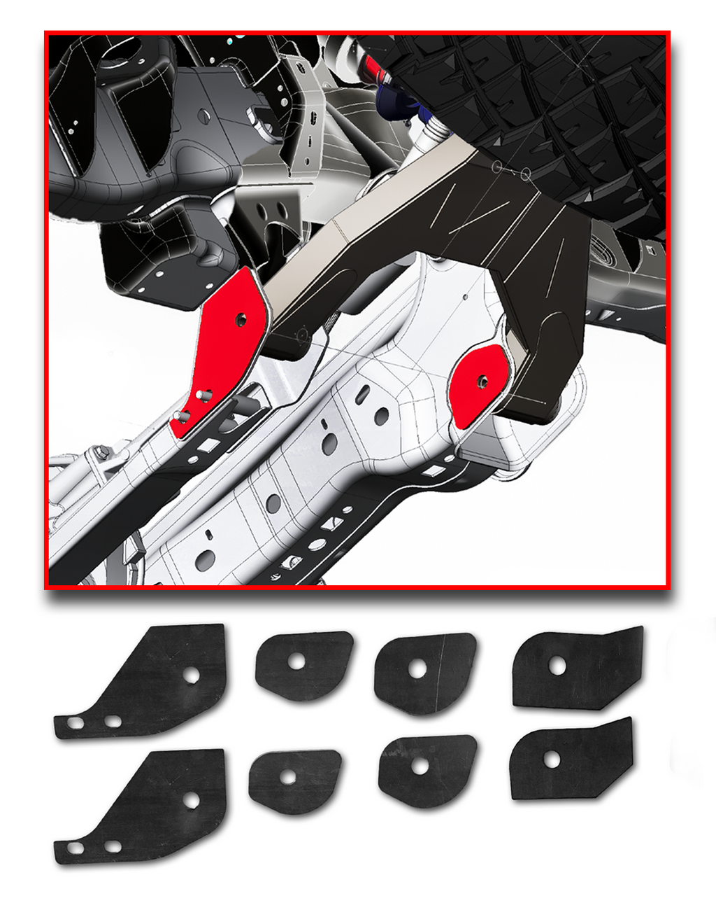 Foutz Motorsports Lower Arm Slot Delete Weld In Plate Kit 2010-2014 Ford F-150 SVT Raptor