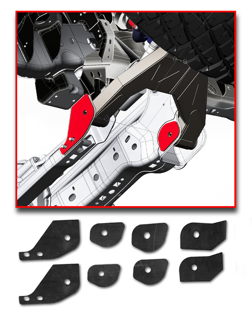 Foutz Motorsports Lower Arm Slot Delete Weld In Plate Kit 2010-2014 Ford F-150 SVT Raptor
