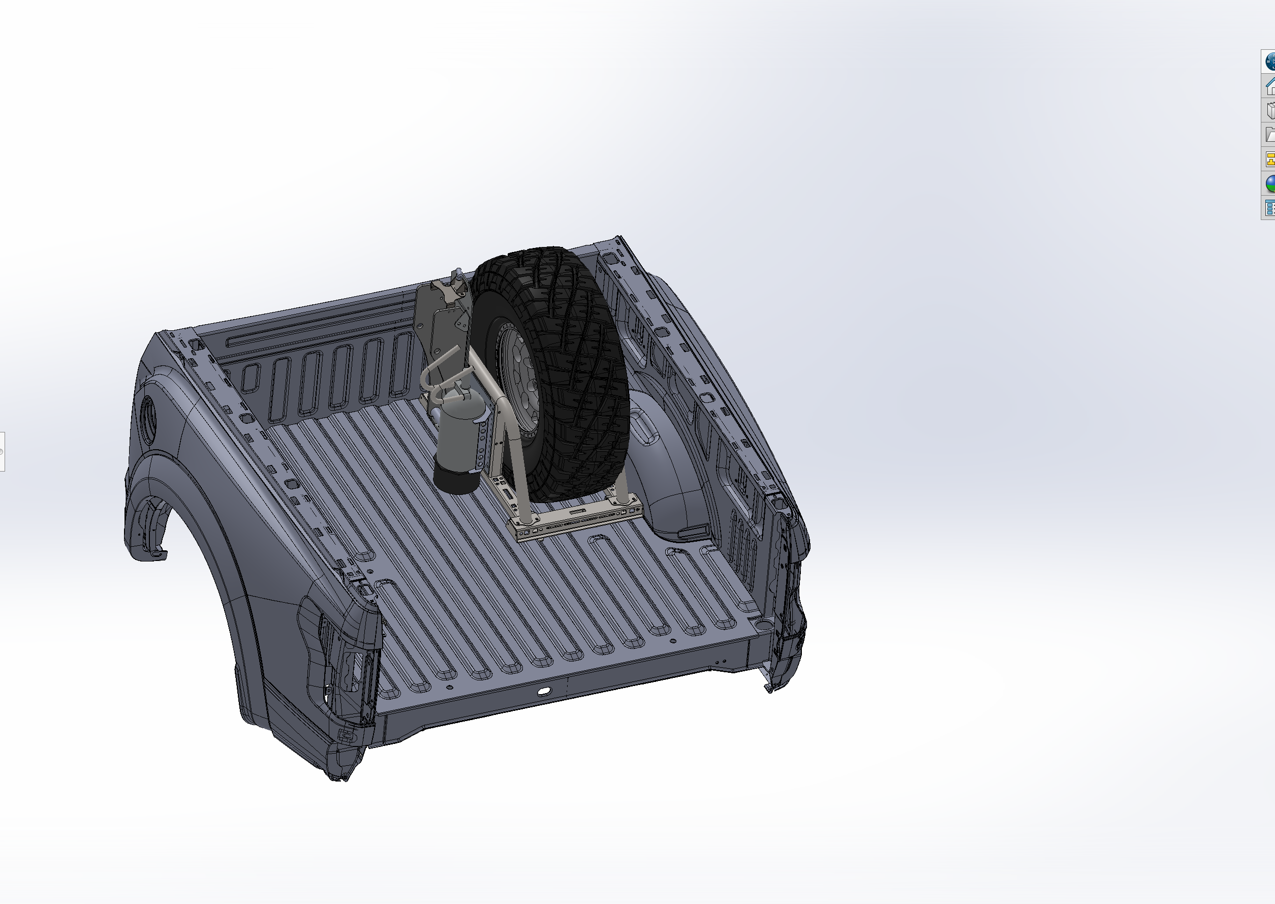Foutz Motorsports Single Tire Carrier Quick Release Modular Bed Organizer